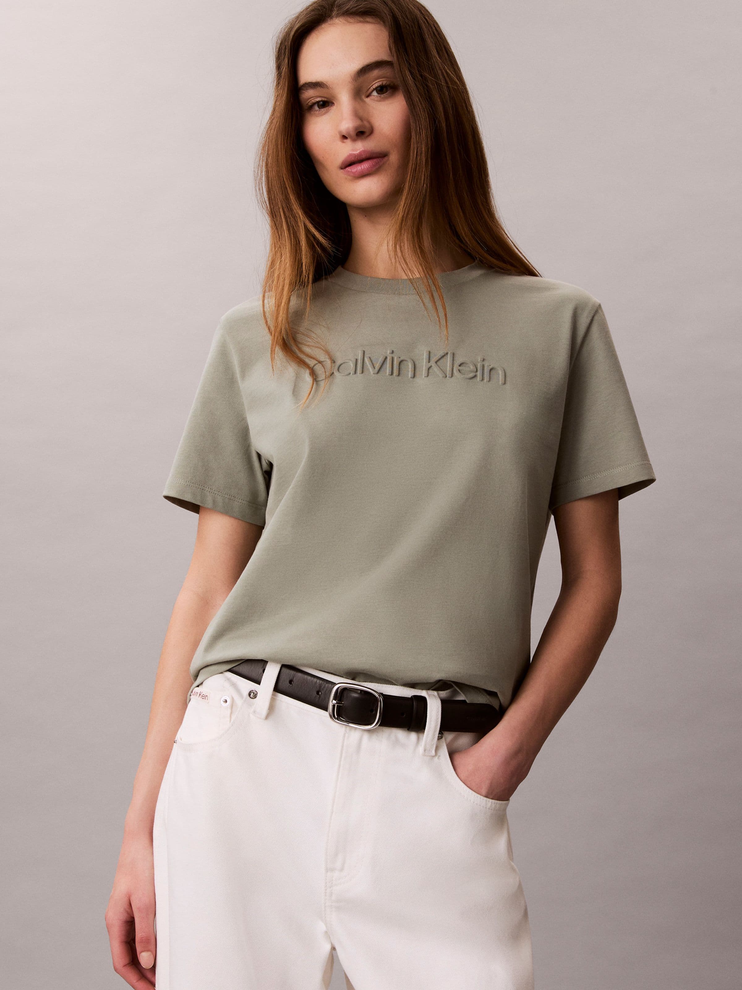 Classic Embossed Logo Tee In Shadow