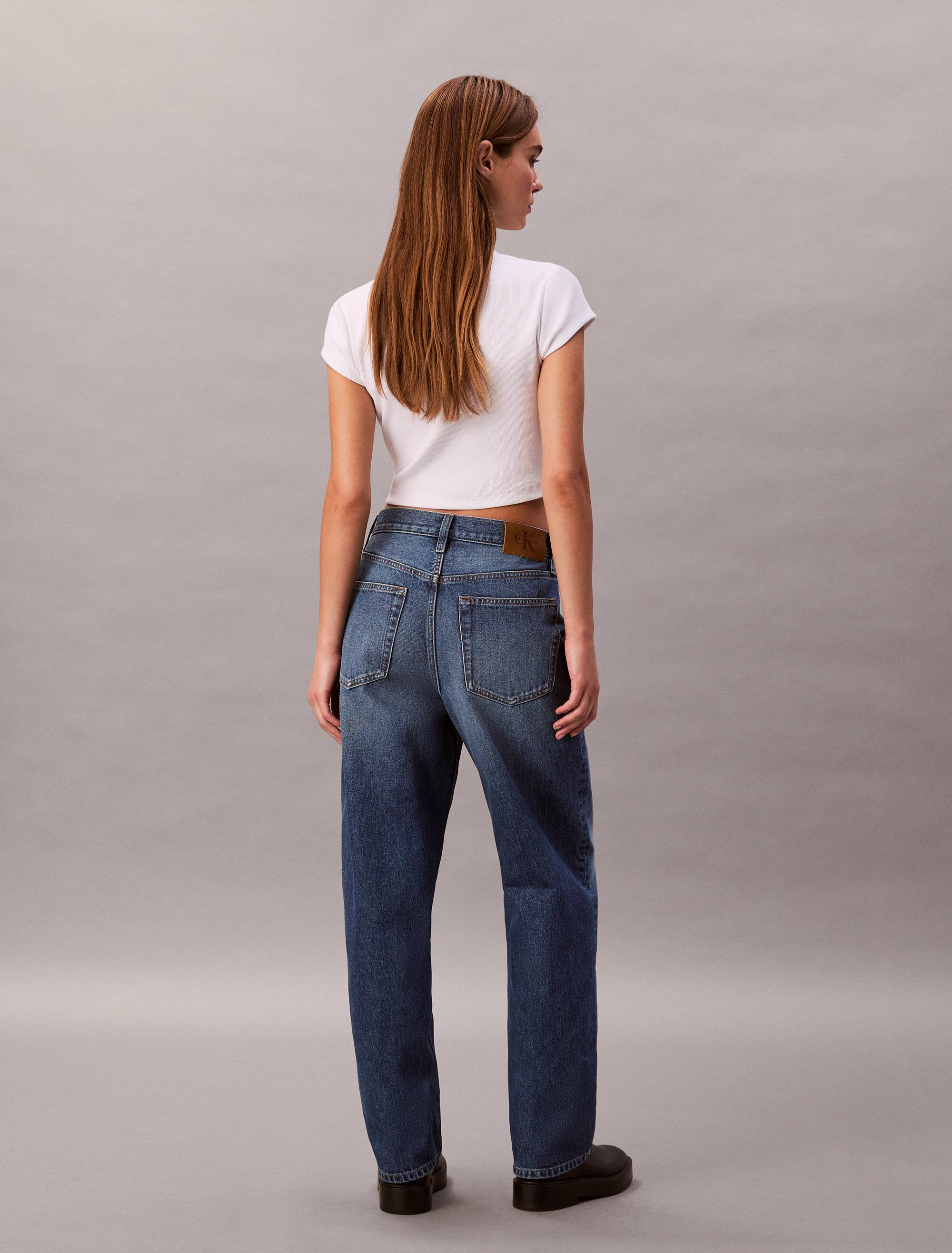 Loose Jeans In Aqua Navy