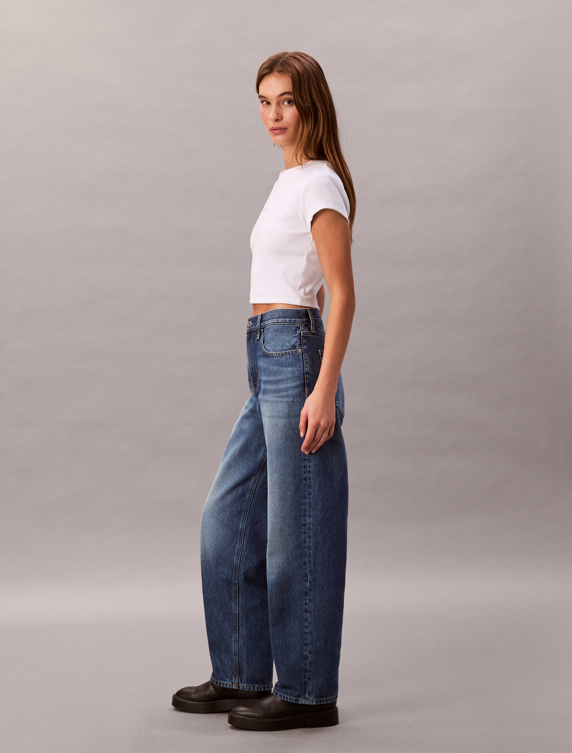 Loose Jeans In Aqua Navy