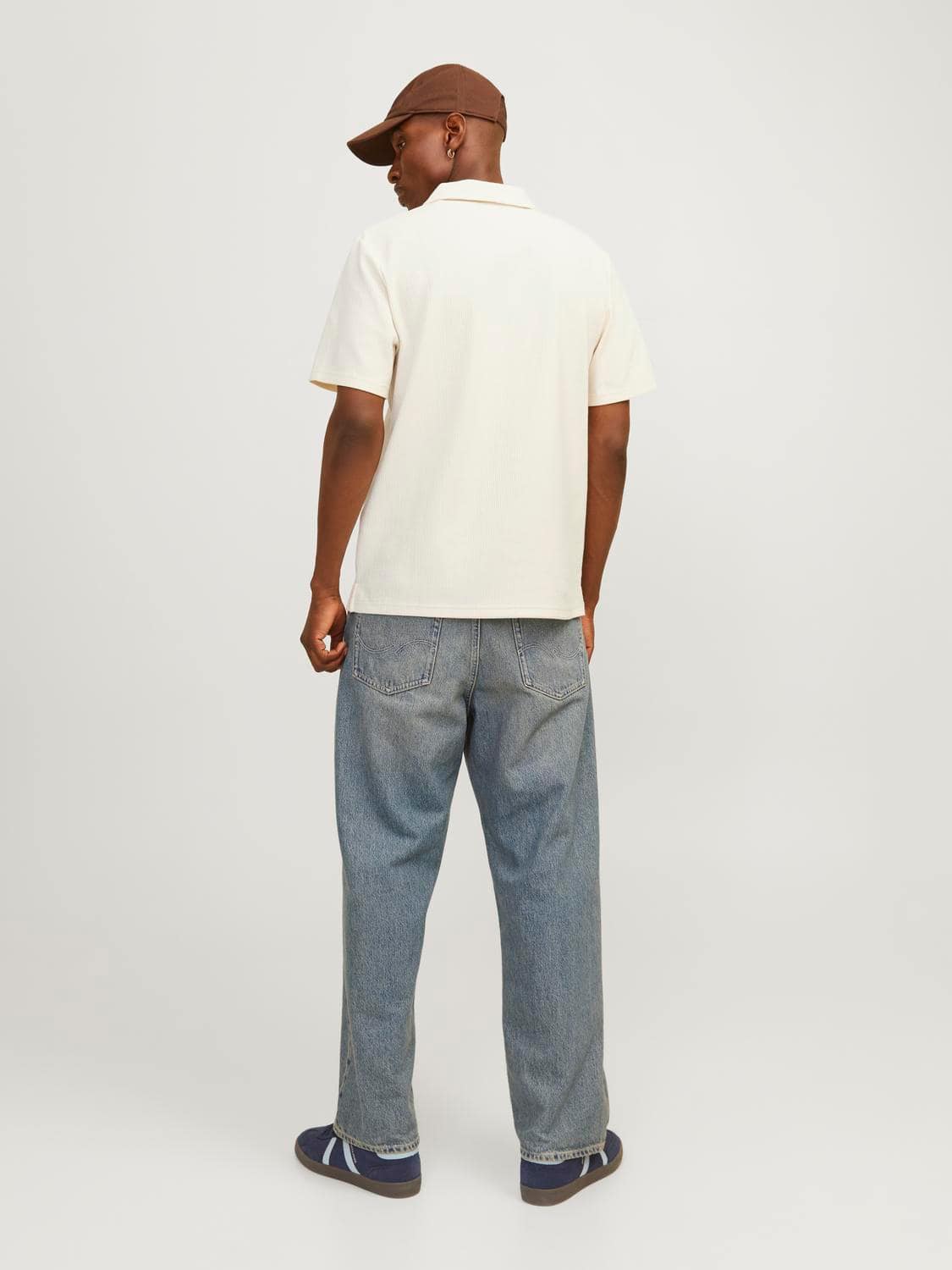 Brooklyn Split Neck Polo In Antique White