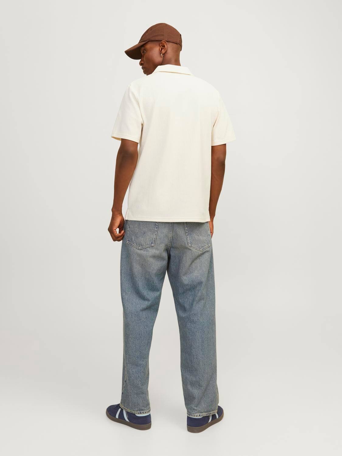 Brooklyn Split Neck Polo In Antique White