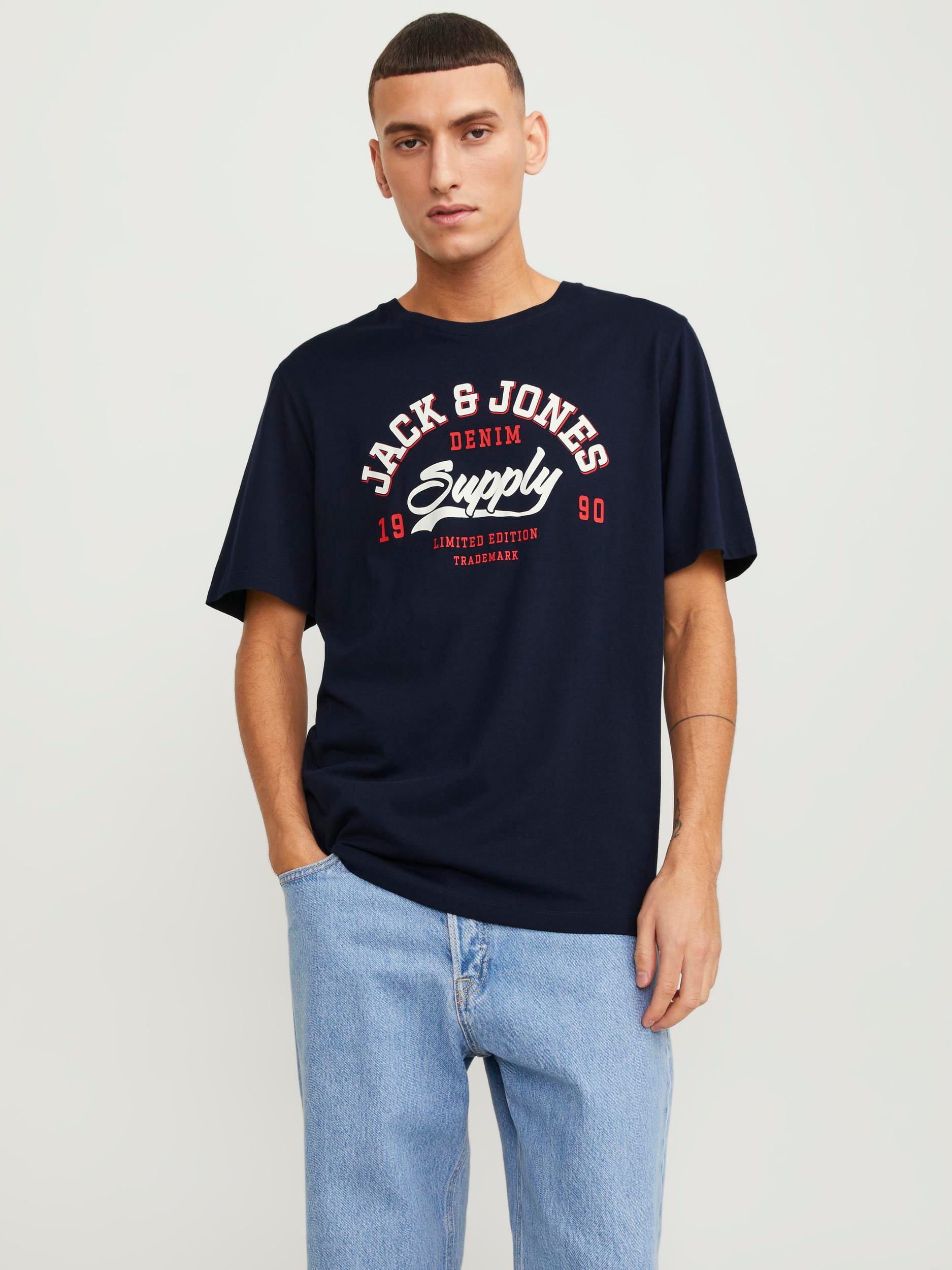 Logo Crew Neck Tee In Navy Blazer