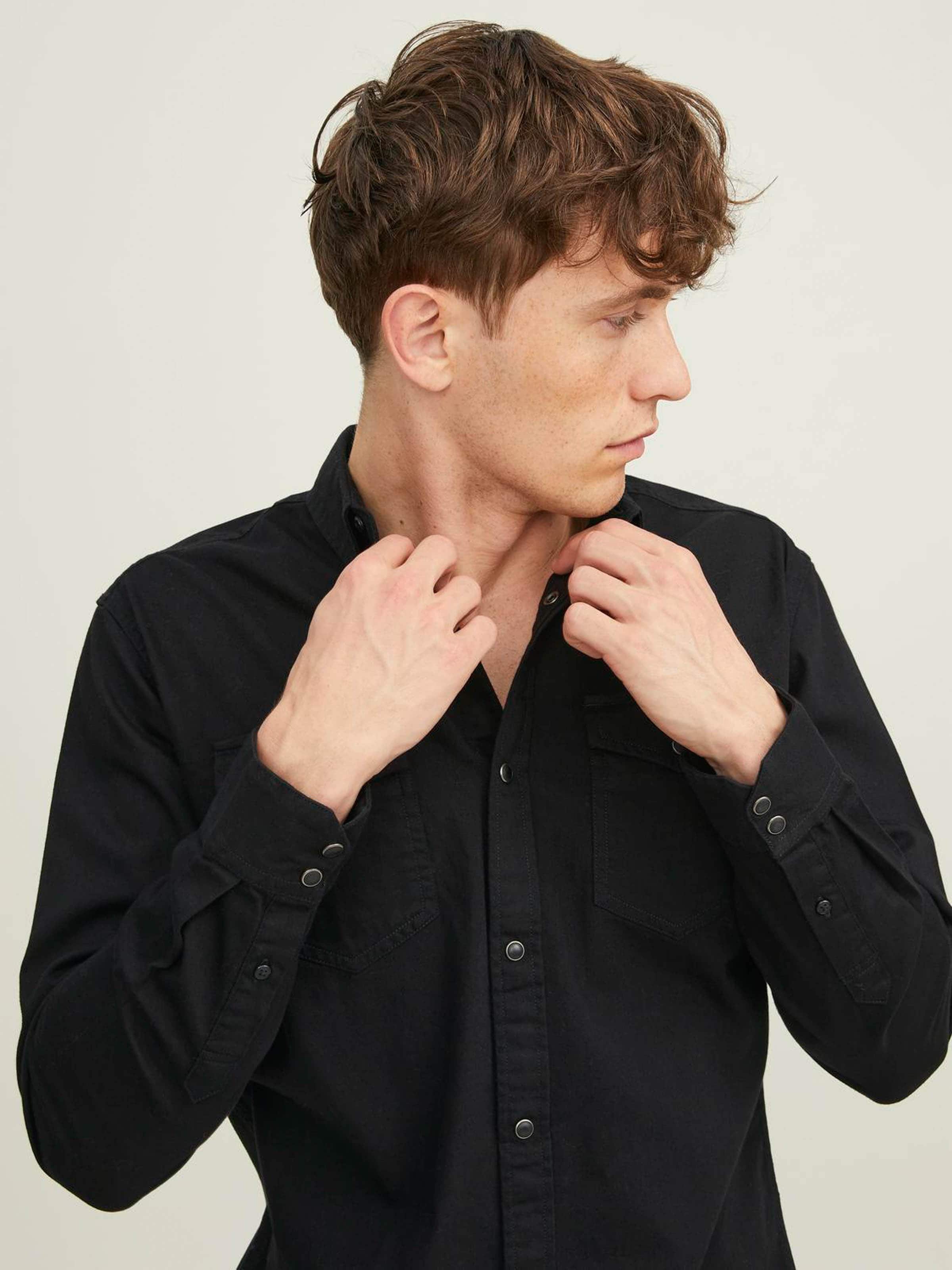 Sheridan Long Sleeve Shirt In Black Denim