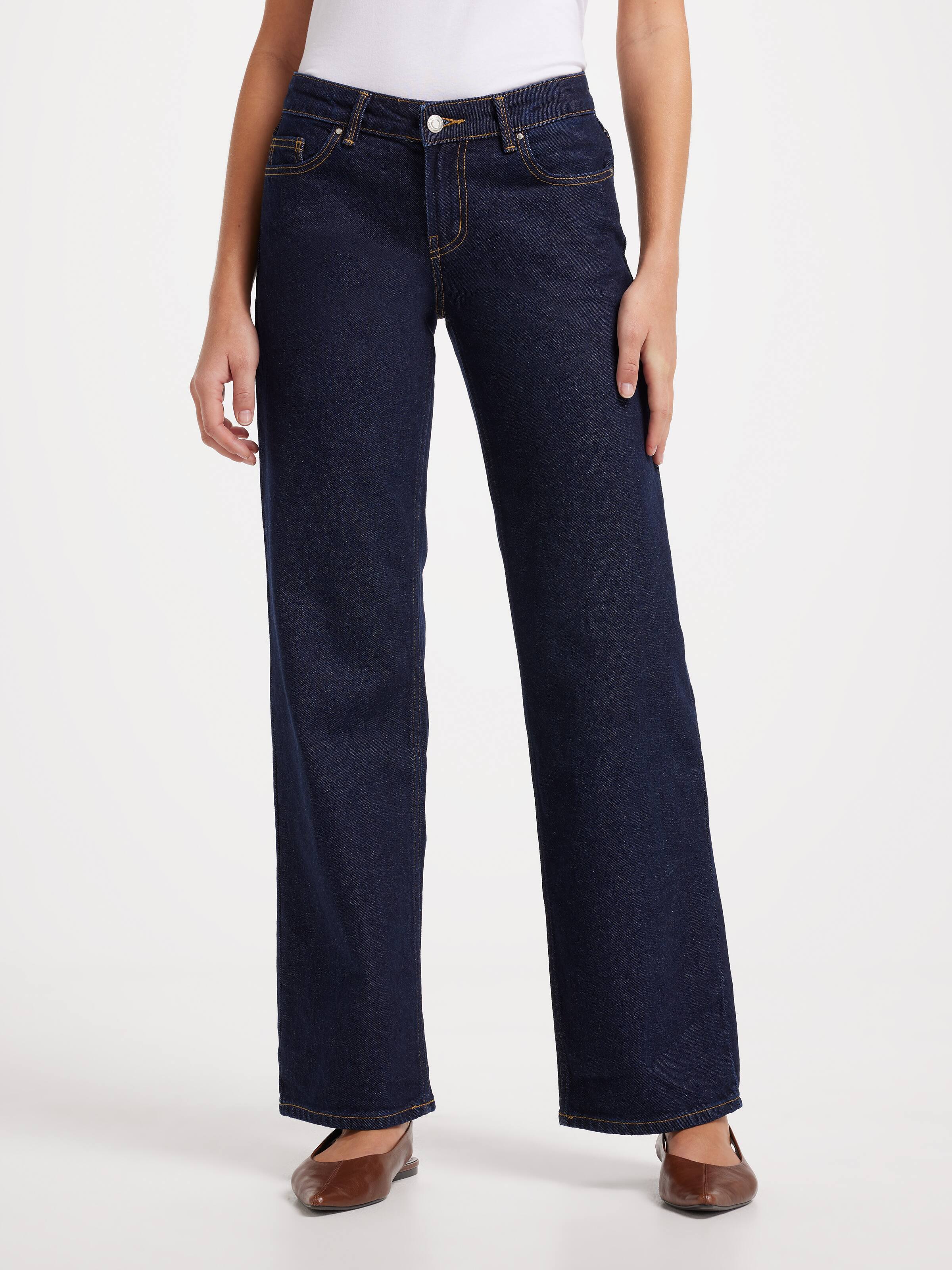 Juicy Low Wide Leg Jean In Dark Blue