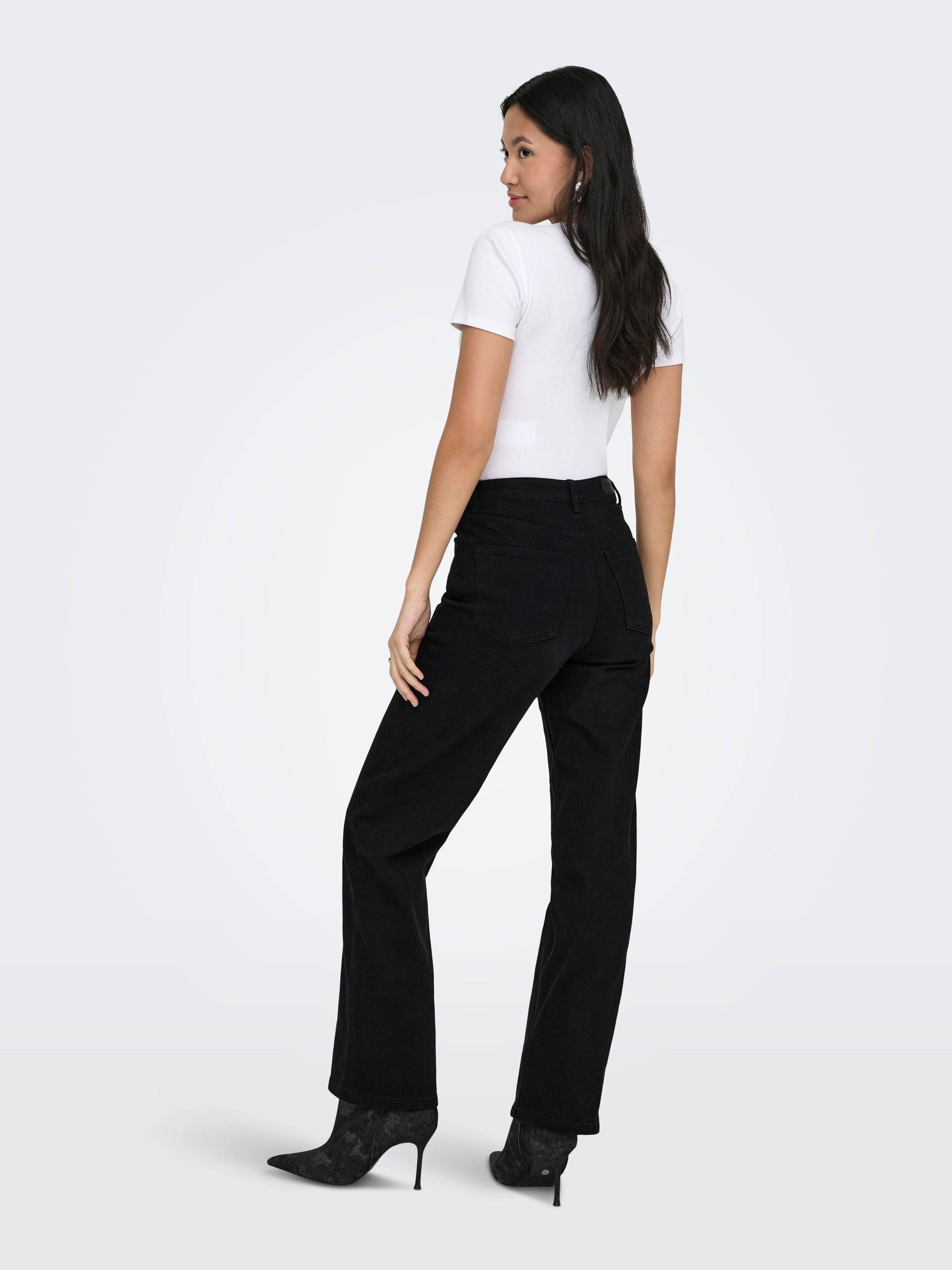 Juicy High Wide Leg Jean In Black Denim