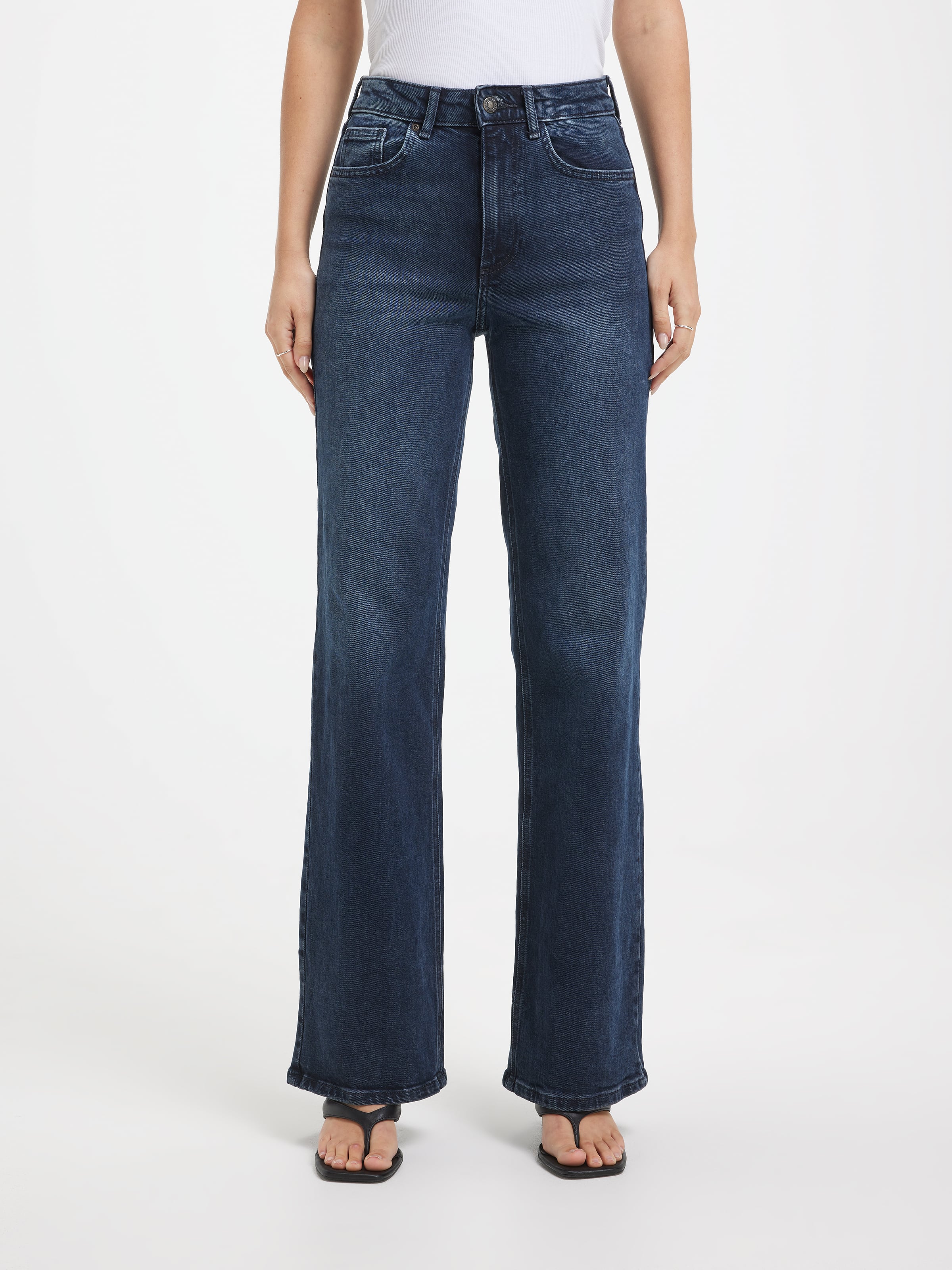 Juicy High Wide Leg Jean In Blue Black Denim