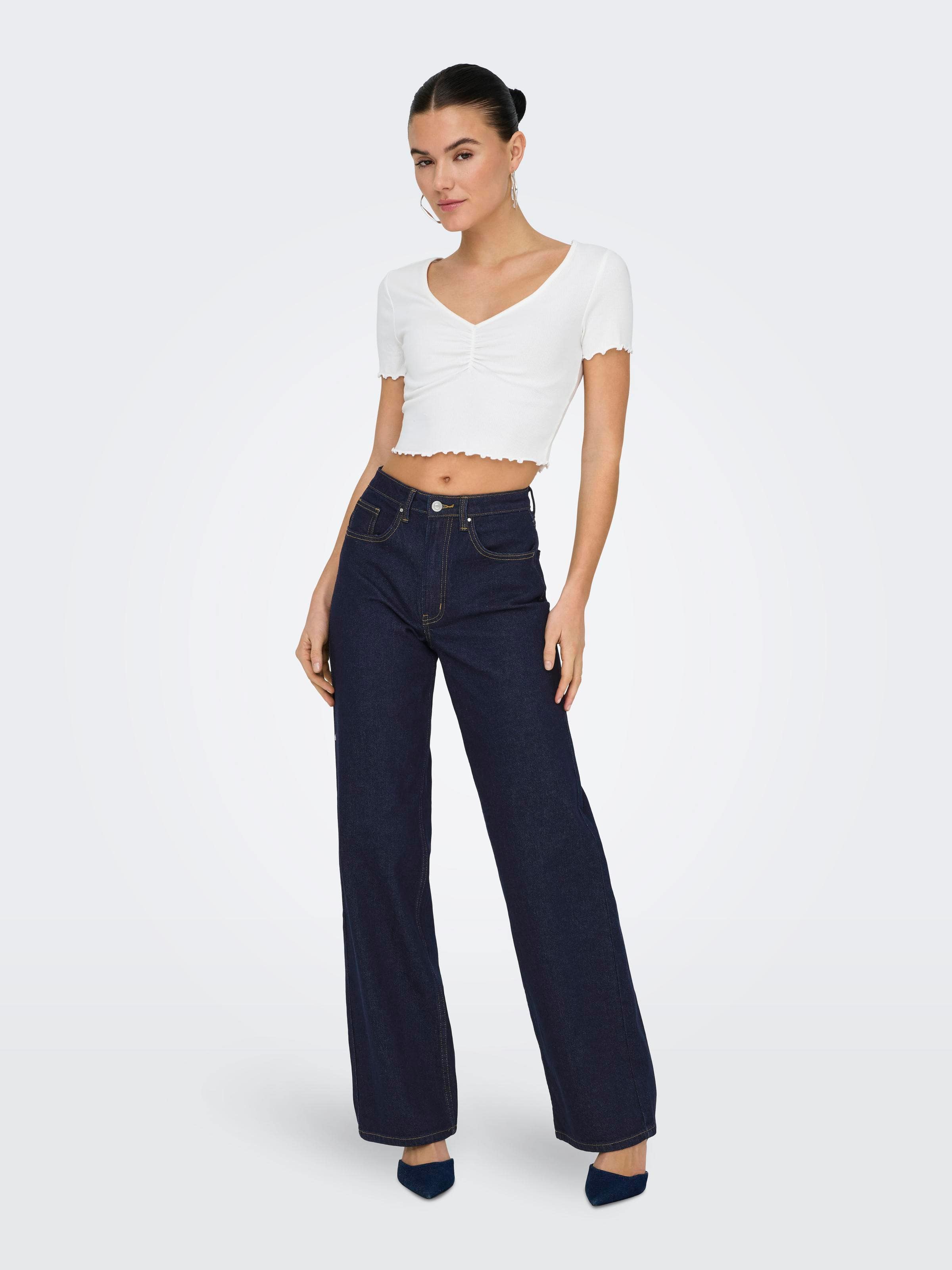 Juicy High Wide Leg Jean In Rinse Denim