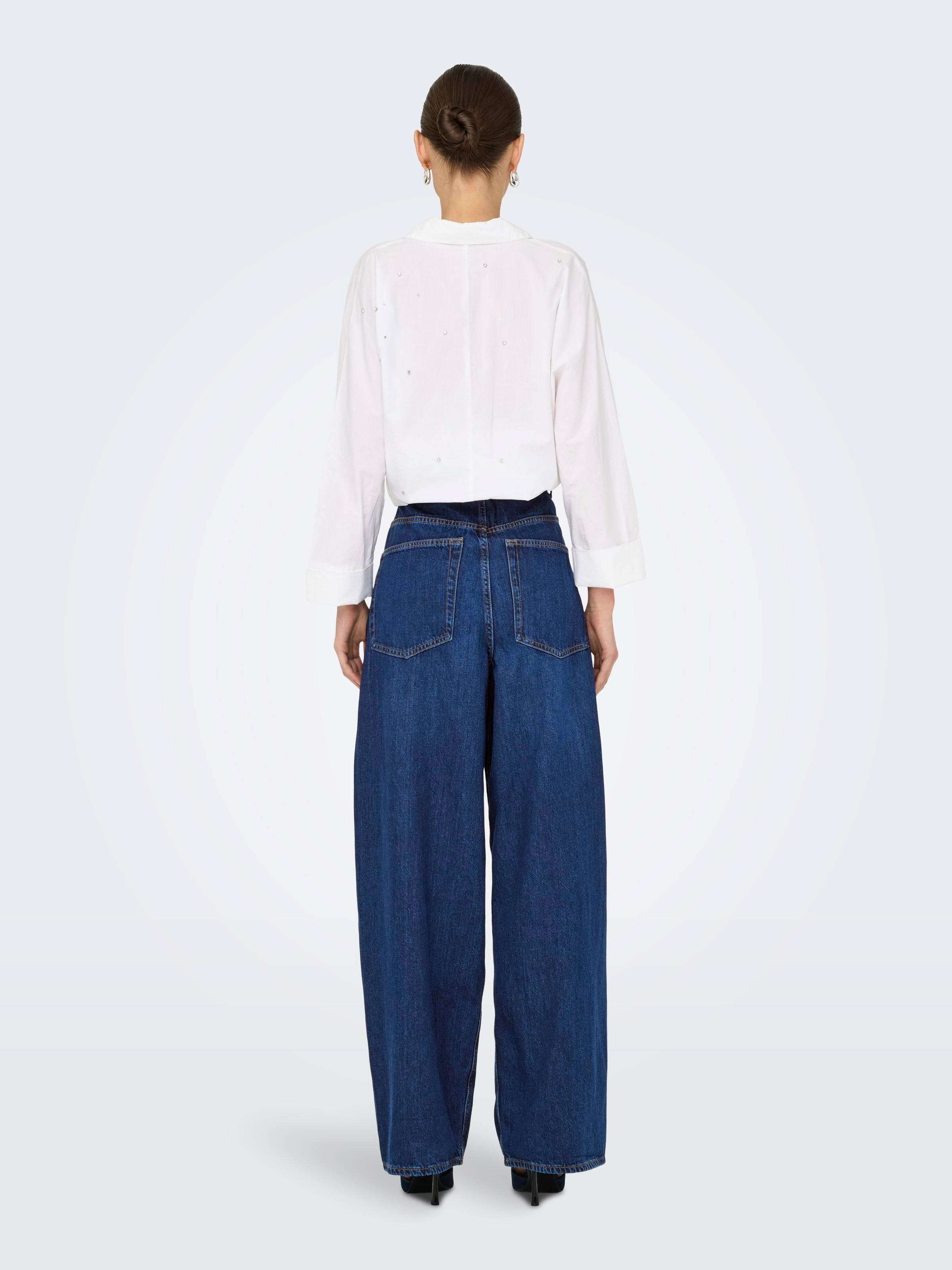 Palina High Rise Baggy Wide Leg Jean In Dark Denim