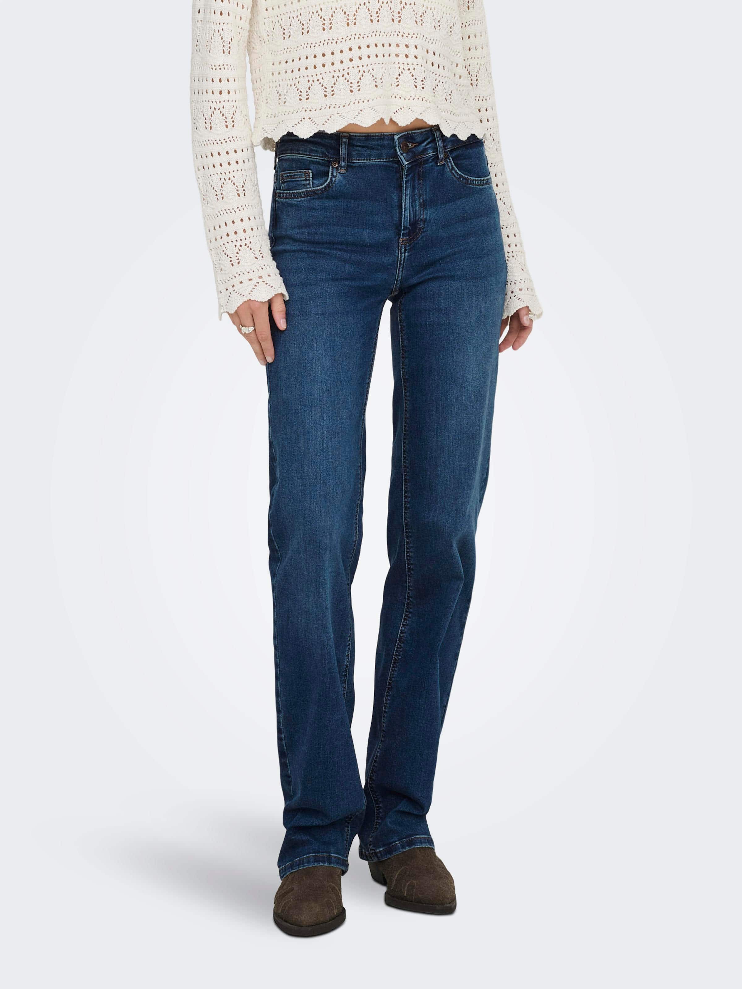 Blush Mid Straight Jean In Dark Denim