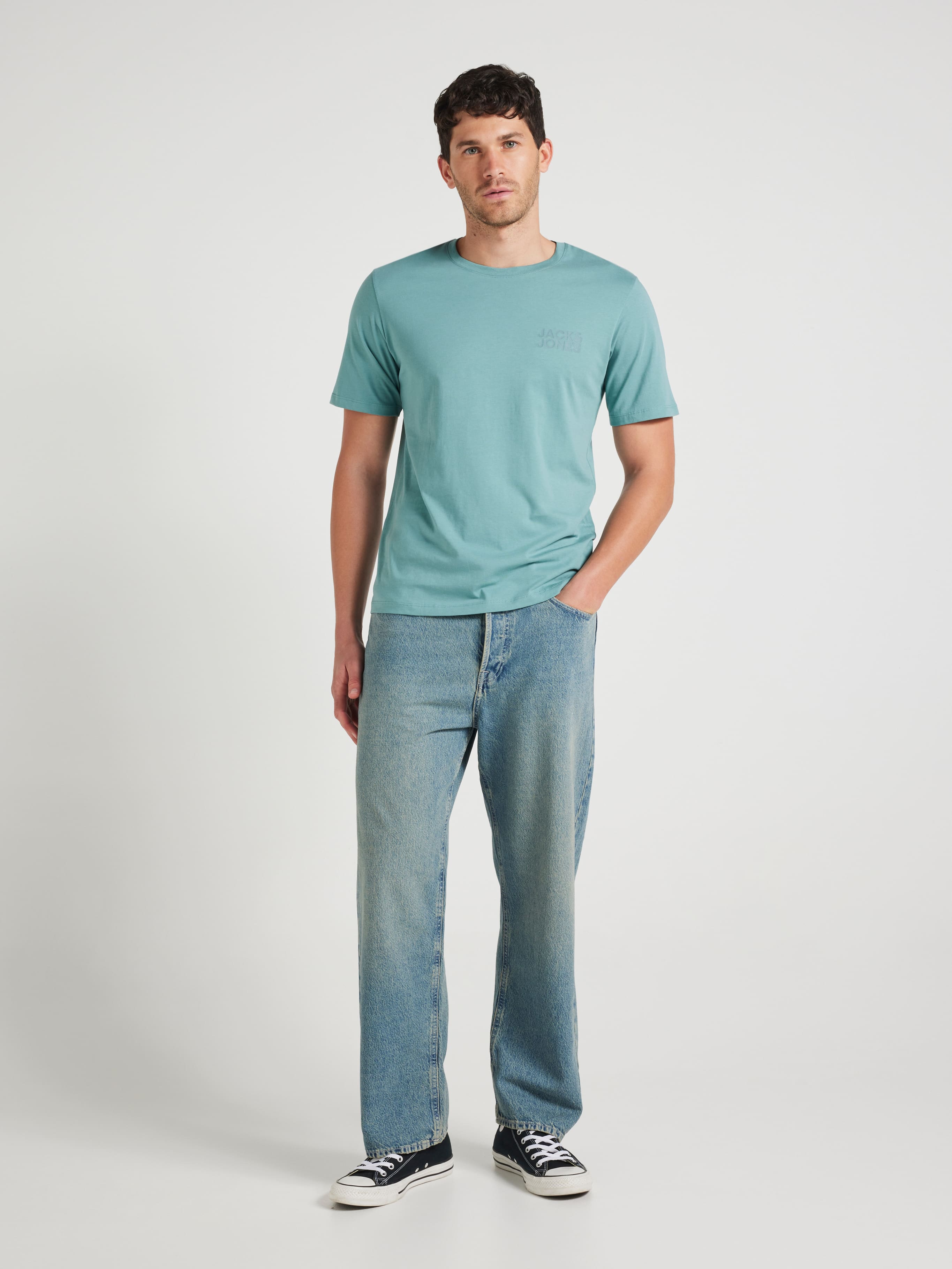 Corp Logo Tee In Mineral Blue