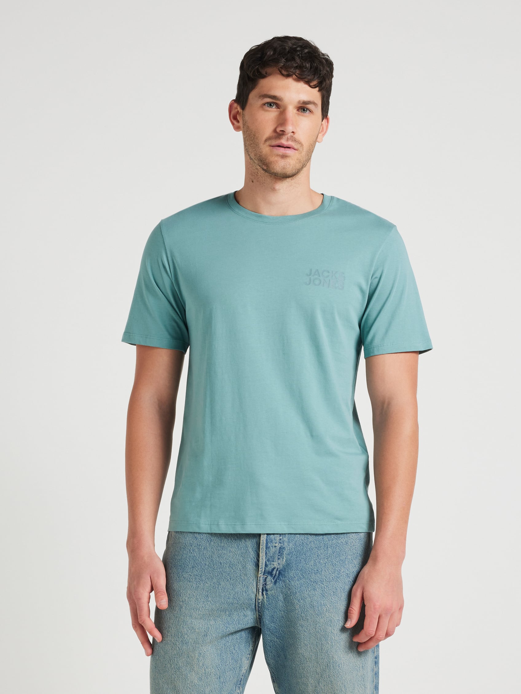 Corp Logo Tee In Mineral Blue