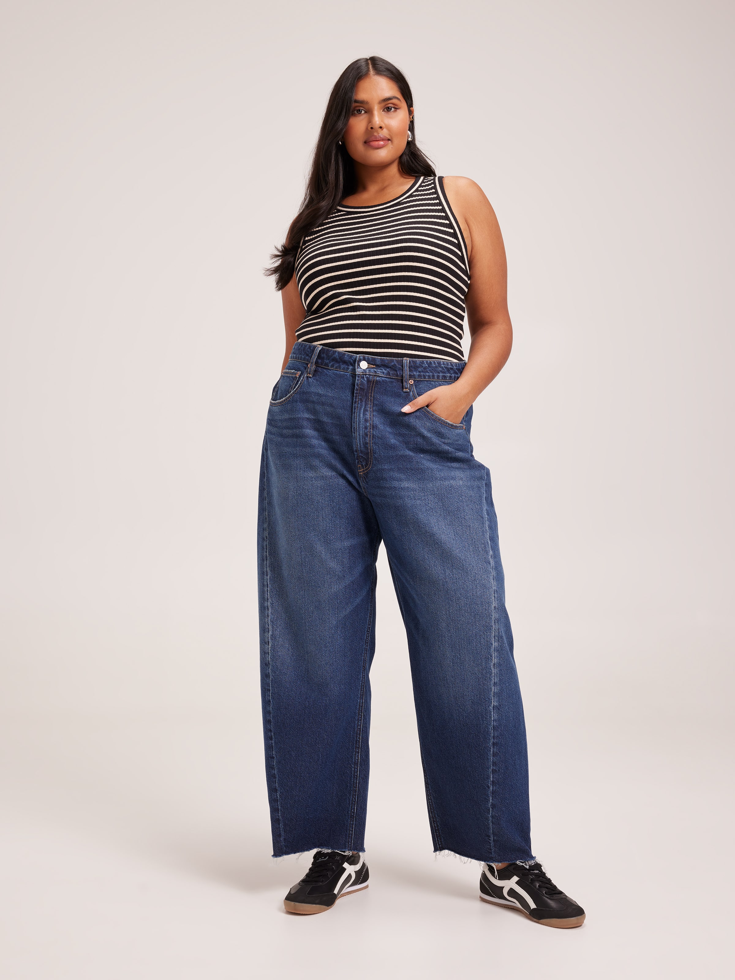 Curve Originals High Rise Barrel Leg Jean