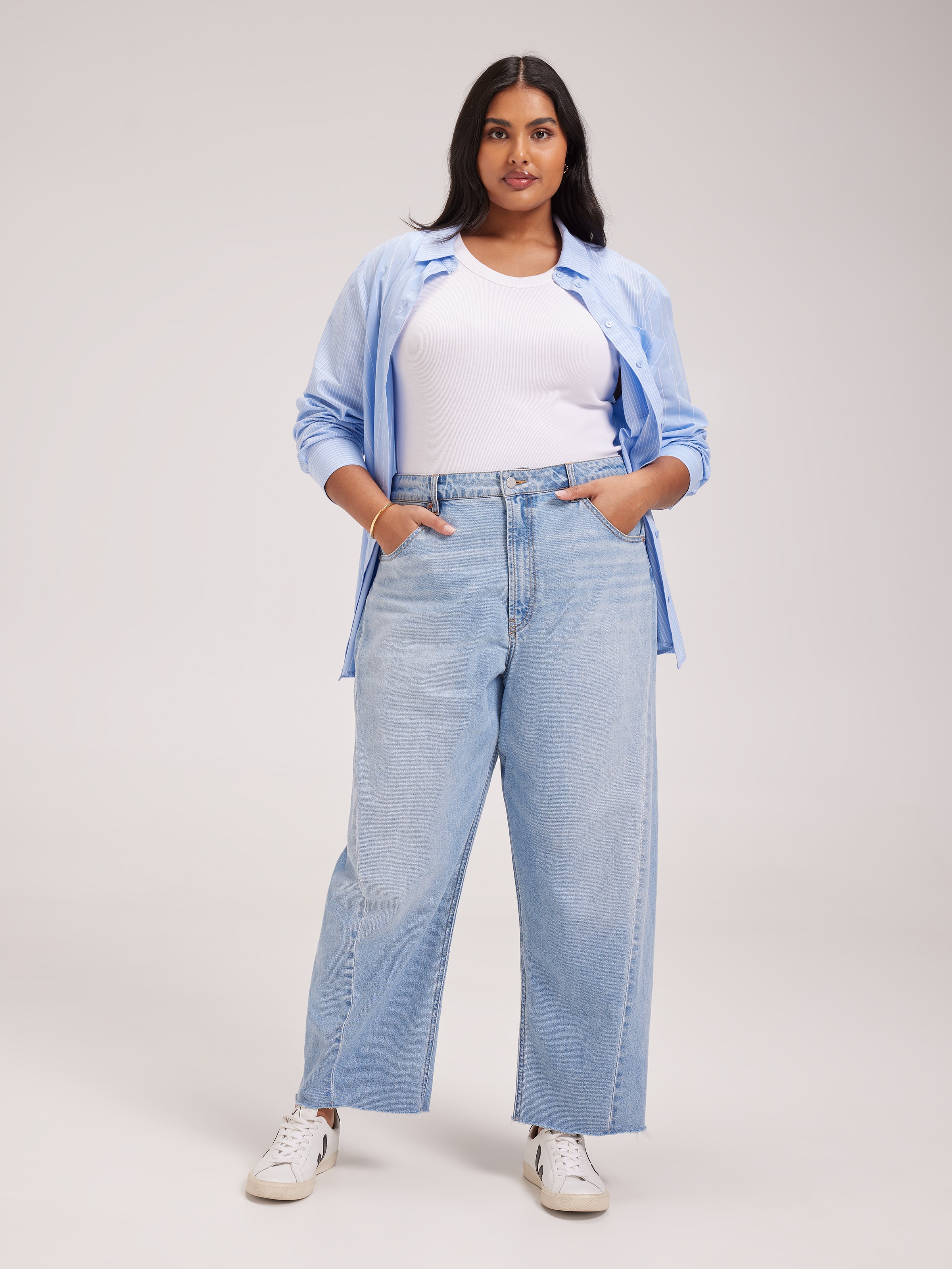 Curve Originals High Rise Barrel Leg Jean