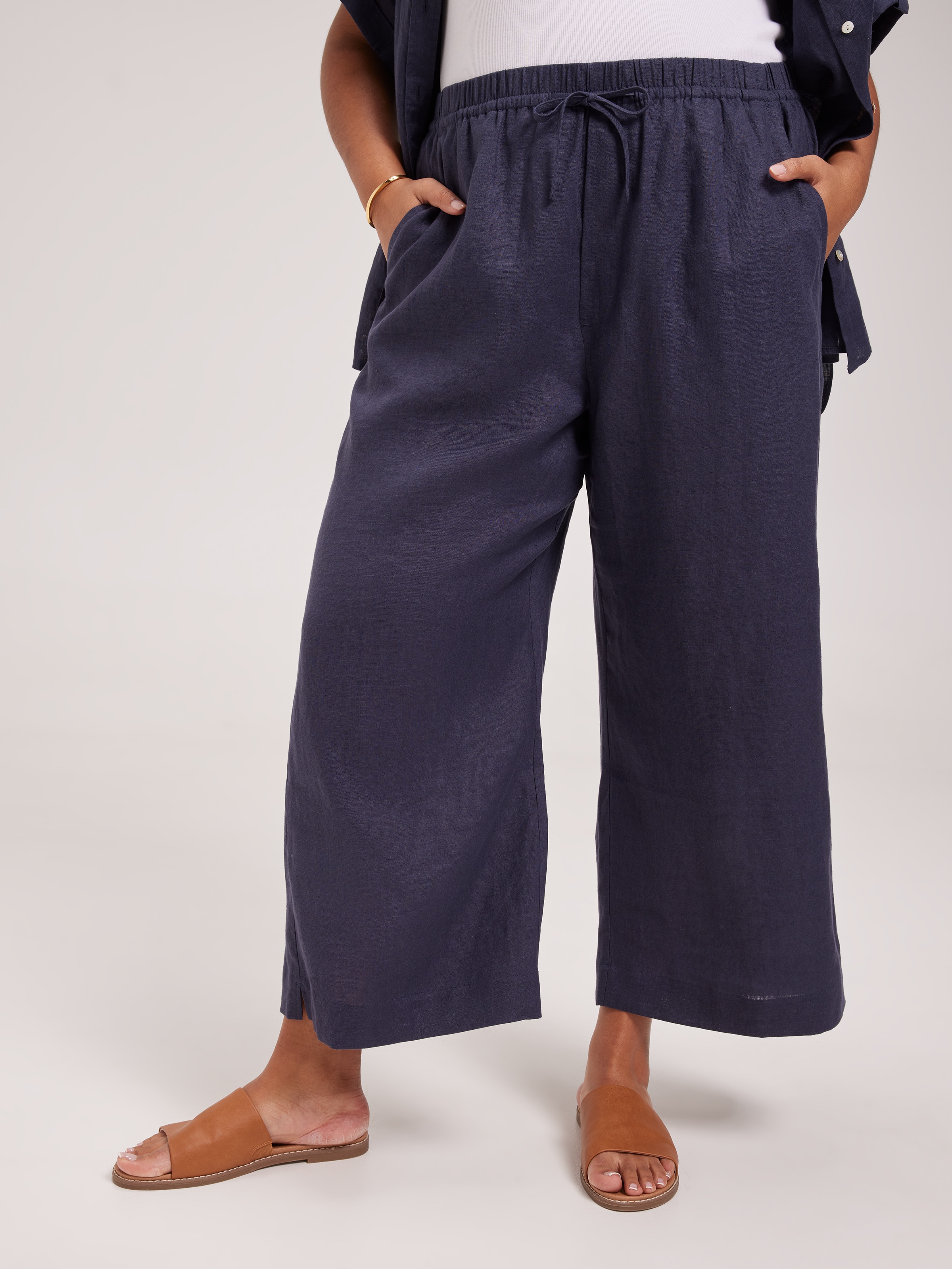 Curve Demi Linen Wide Ankle Pant