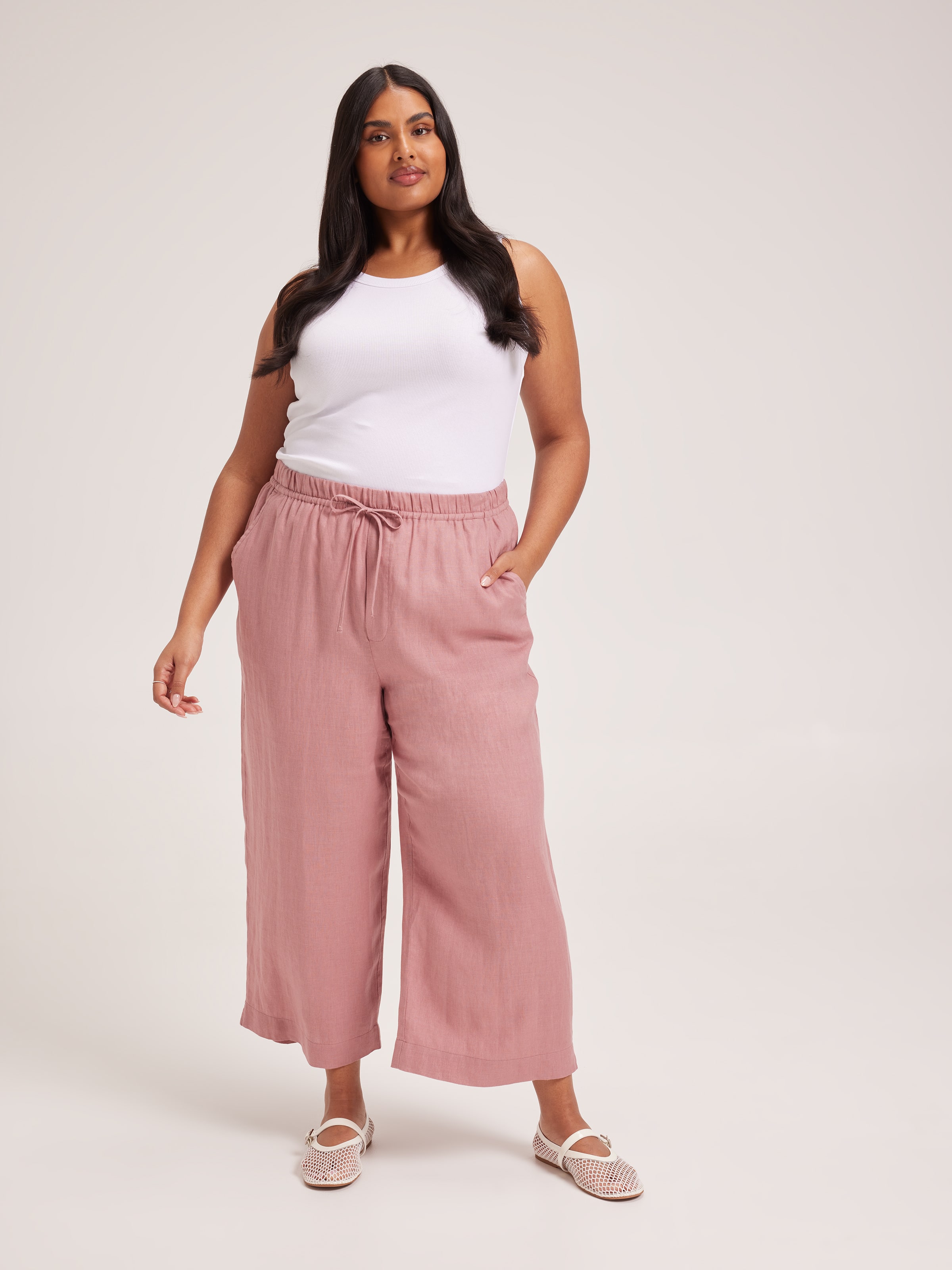 Curve Demi Linen Wide Ankle Pant