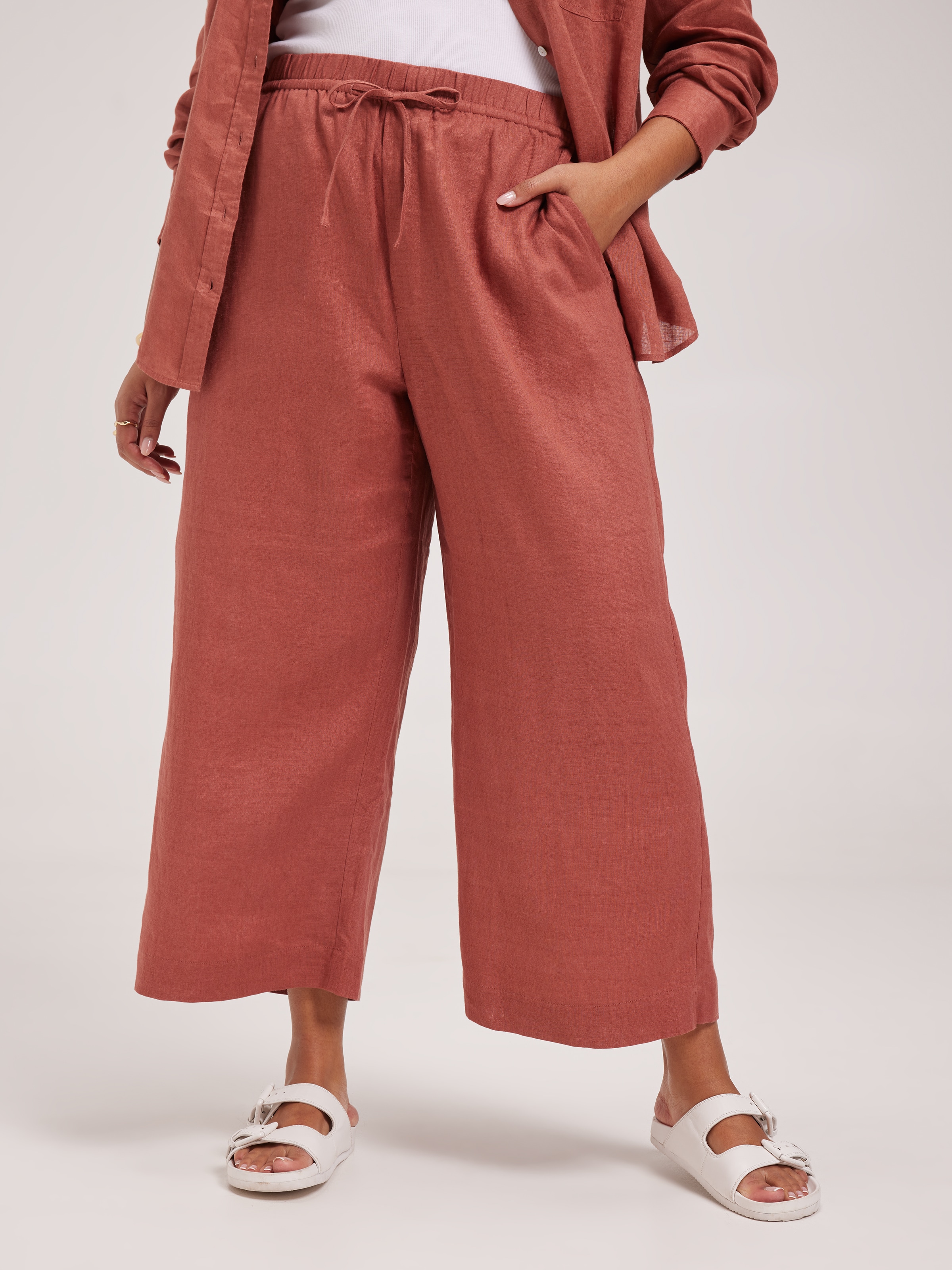 Curve Demi Linen Wide Ankle Pant