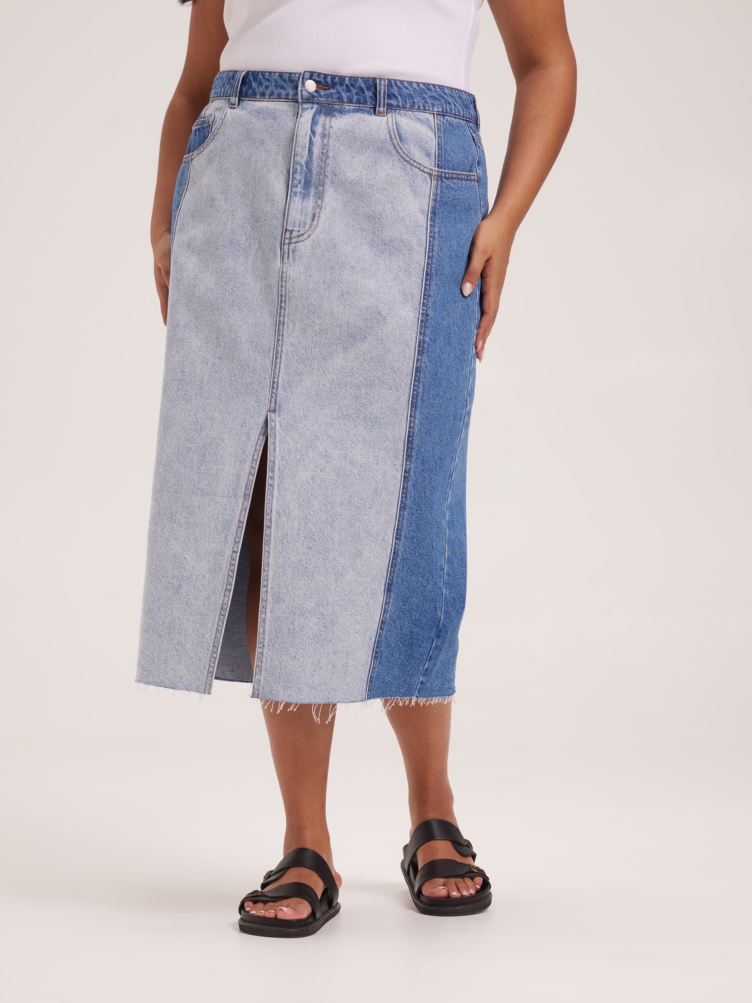 Curve Originals Spliced Denim Midi