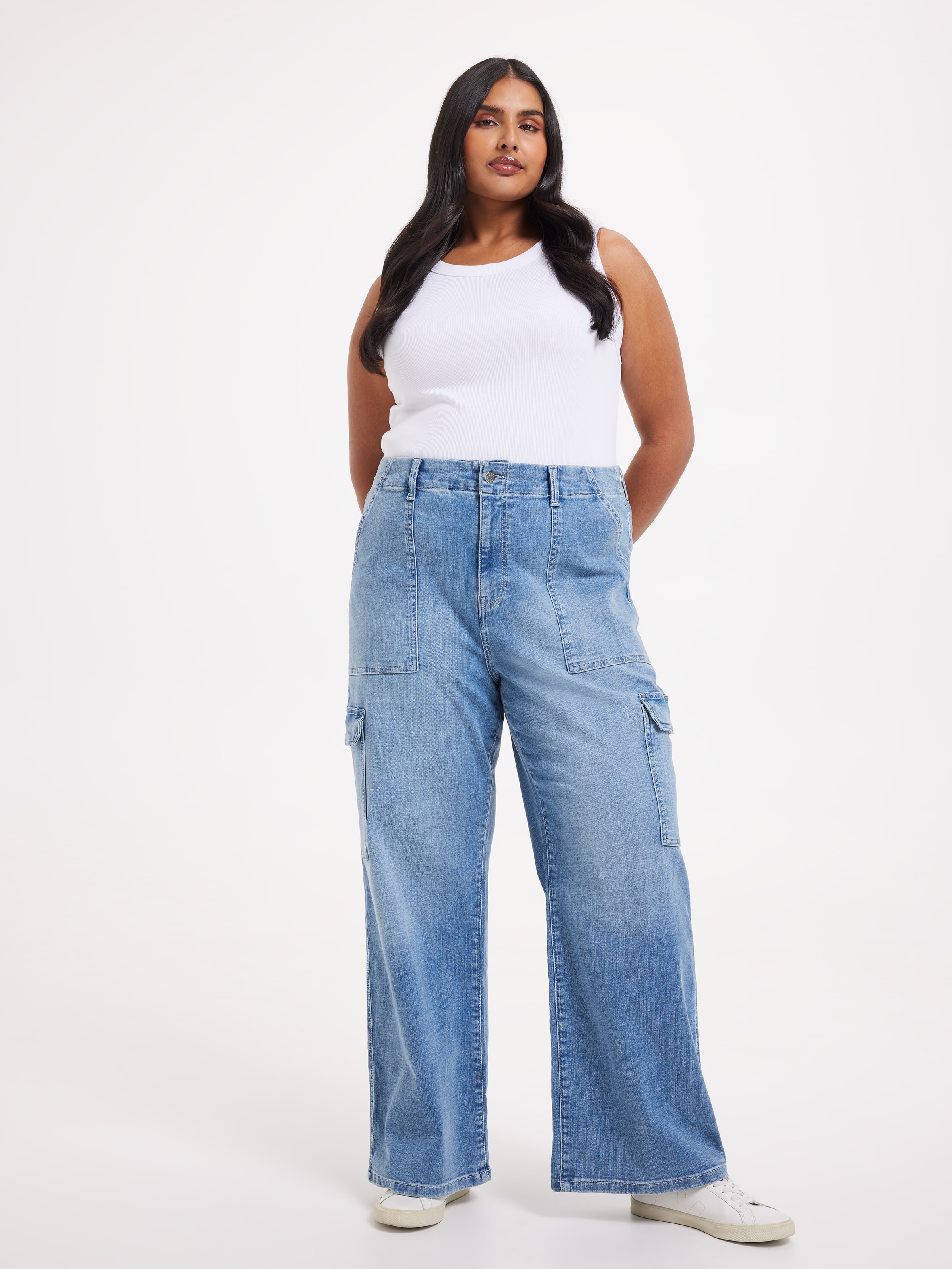 Curve Originals High Rise Wide Leg Cargo