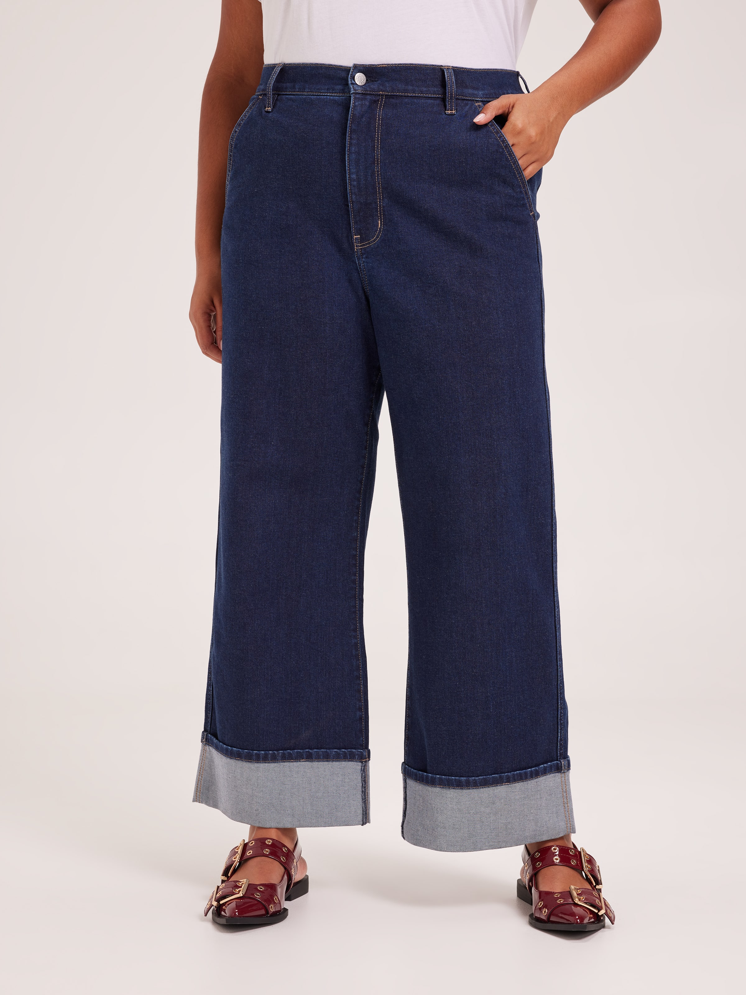 Curve Originals High Rise Wide Cuff Ankle Jean