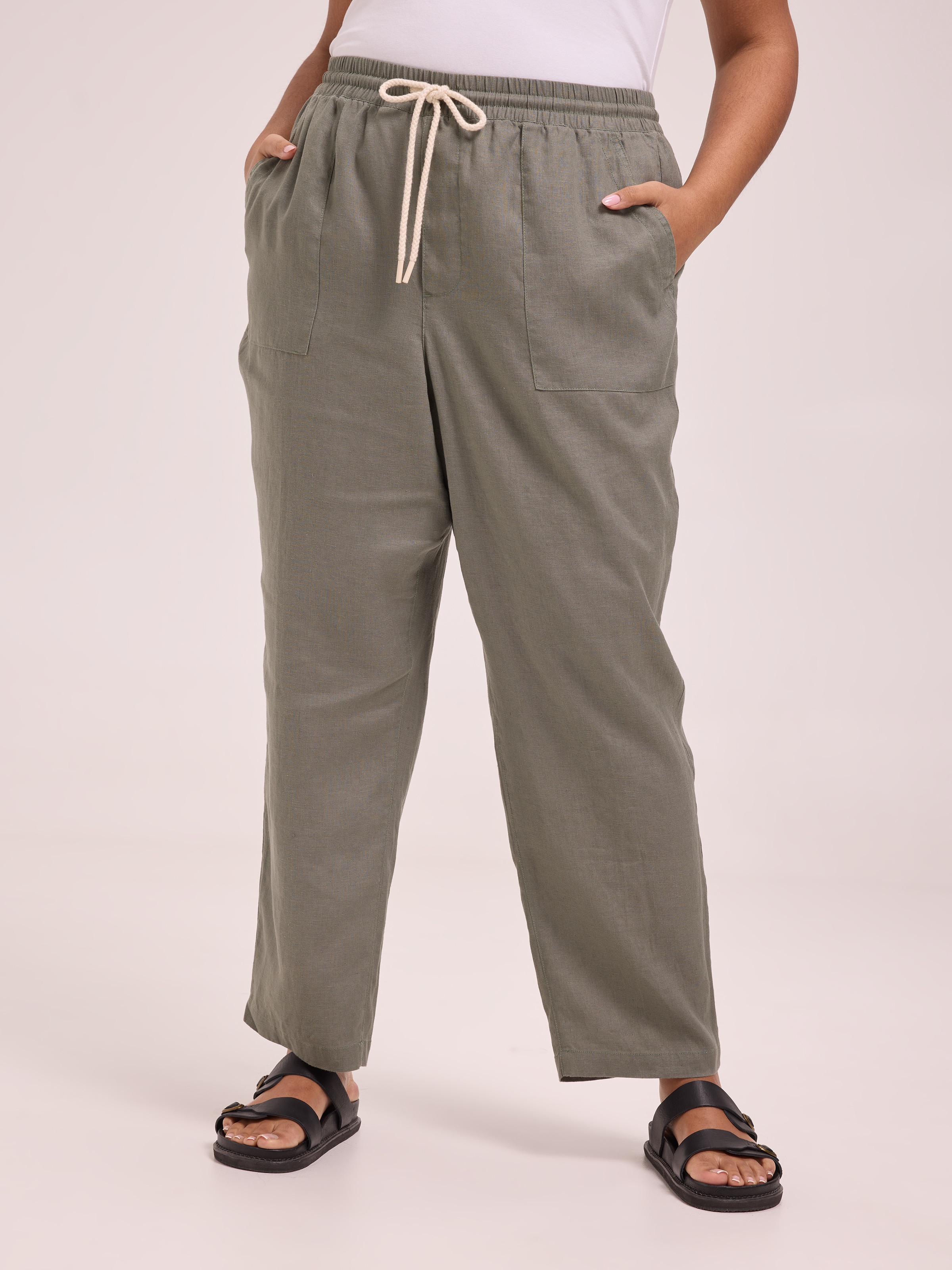 Curve Sophie Linen Tapered Pant