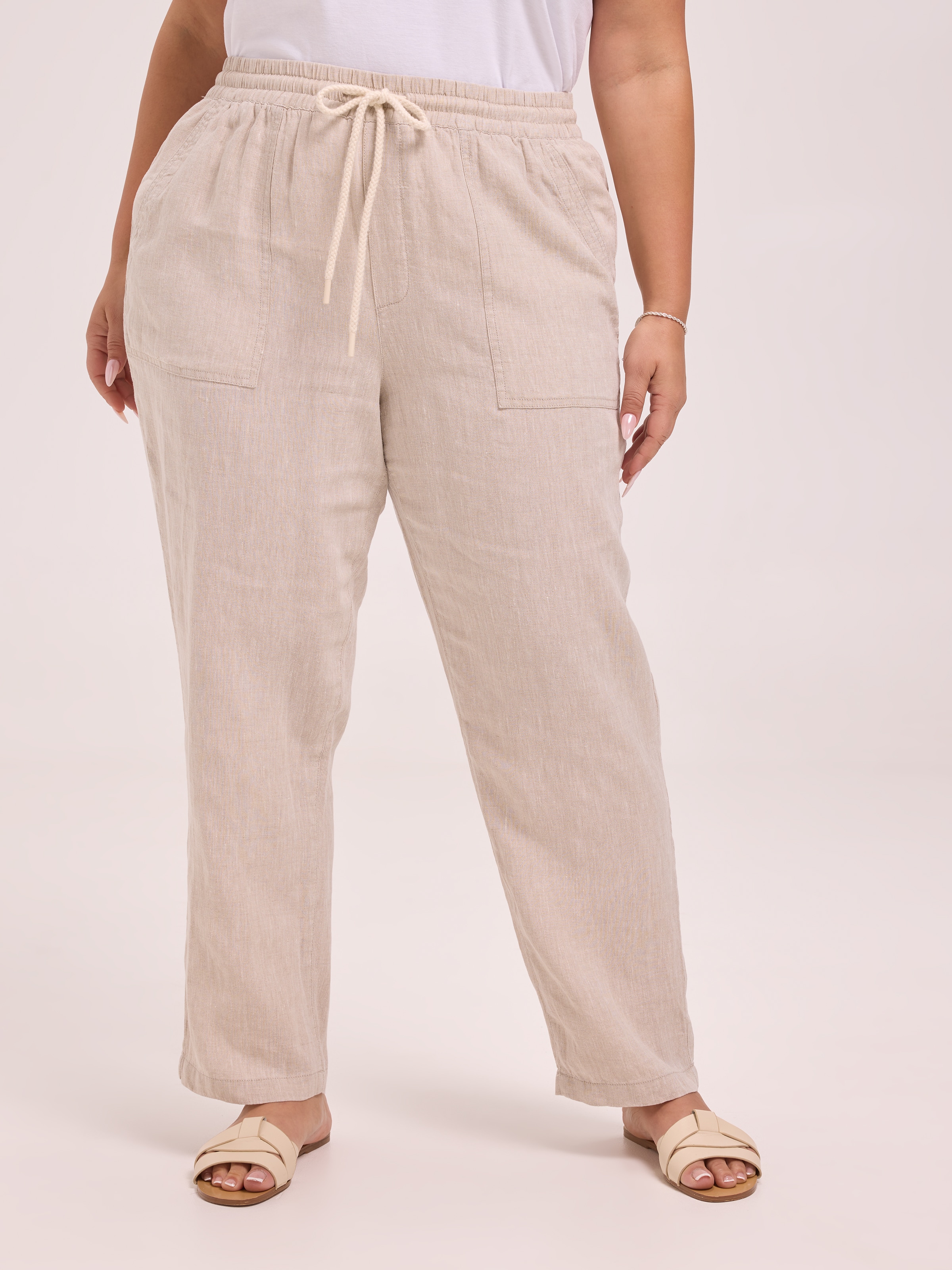 Curve Sophie Linen Tapered Pant