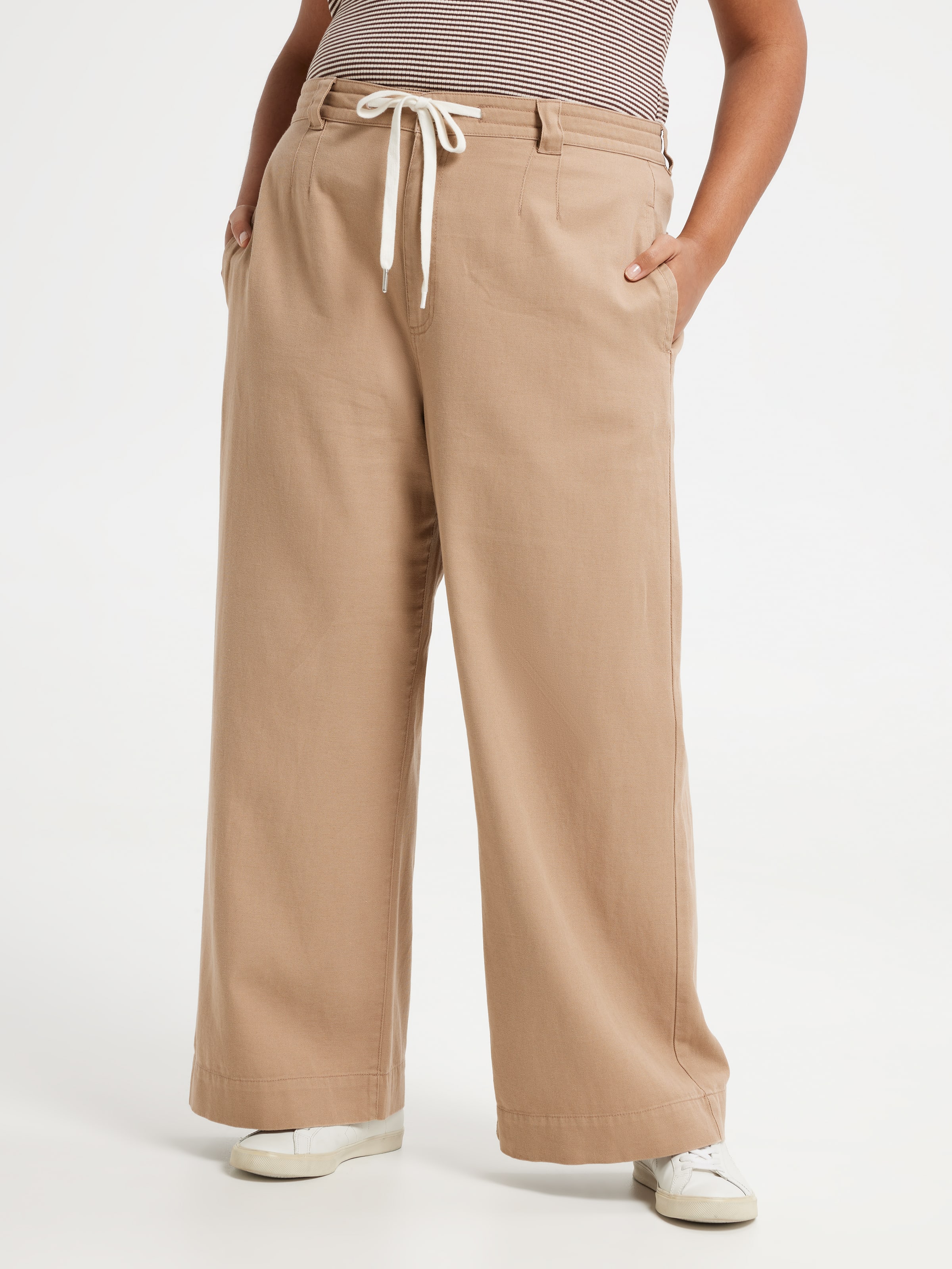 Curve Tie Waist Wide Ankle