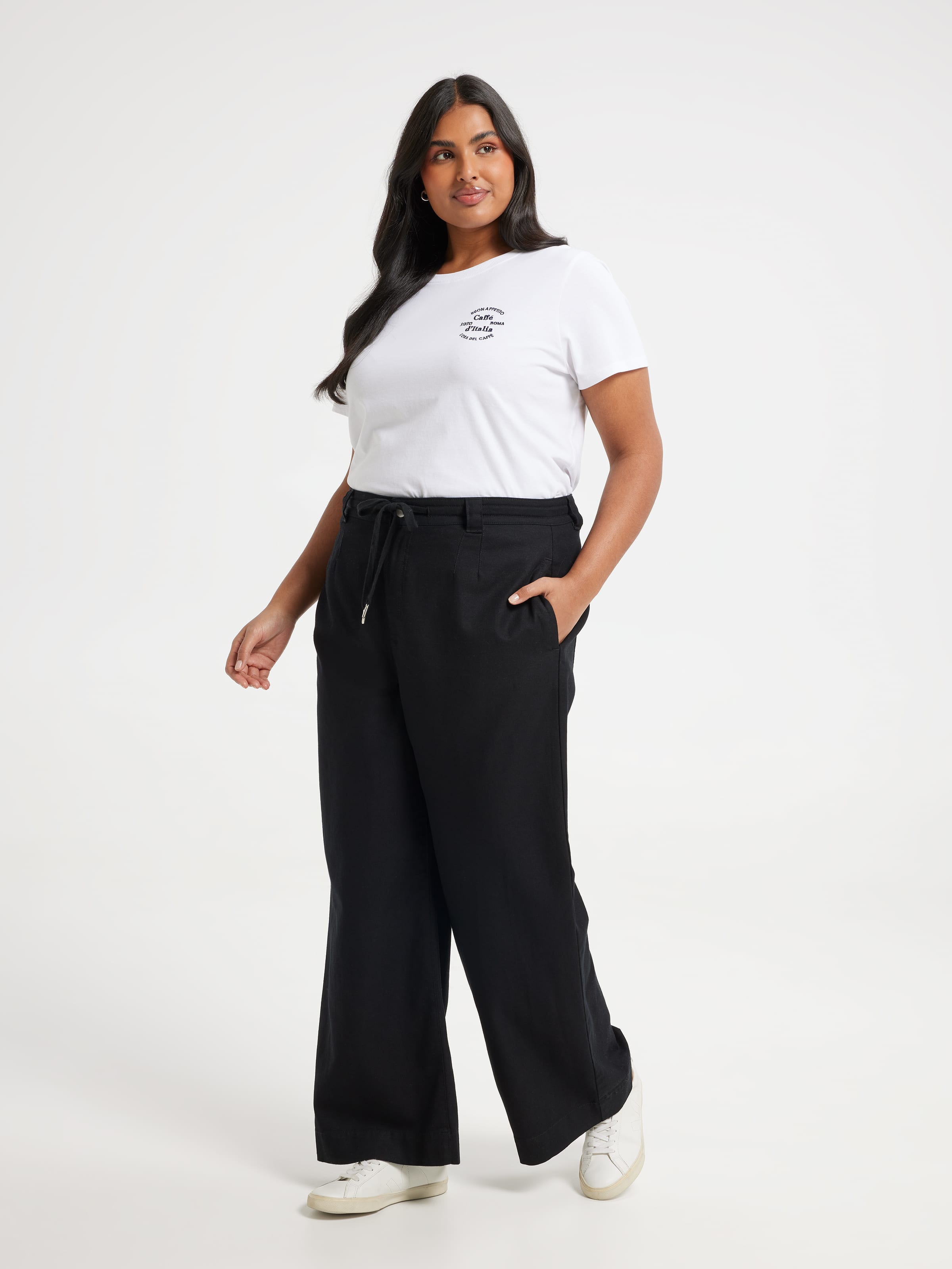 Curve Tie Waist Wide Ankle