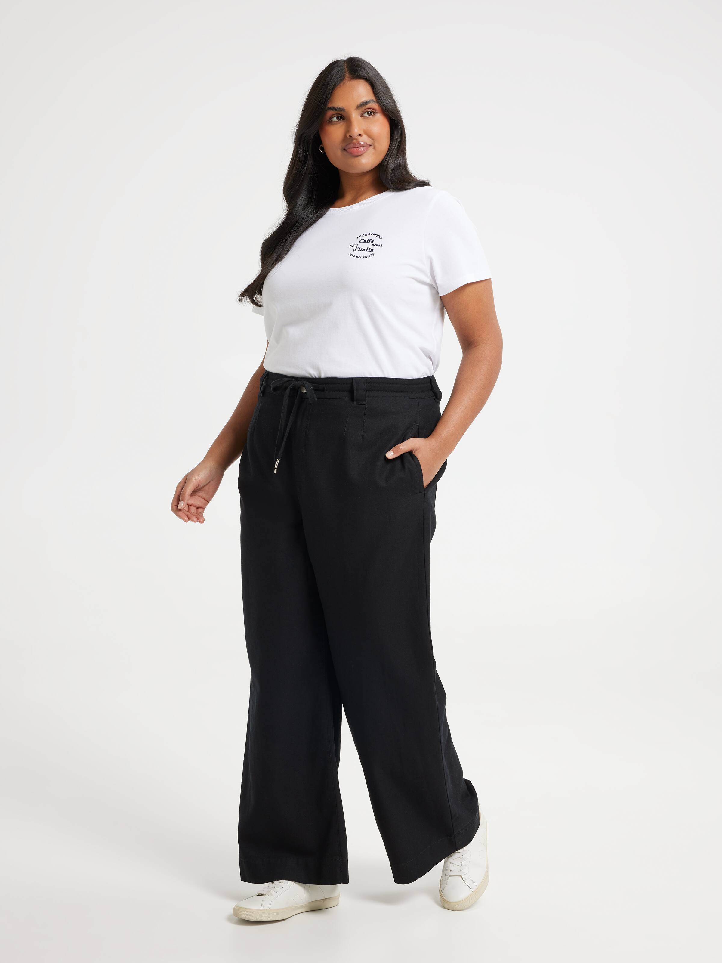 Curve Tie Waist Wide Ankle