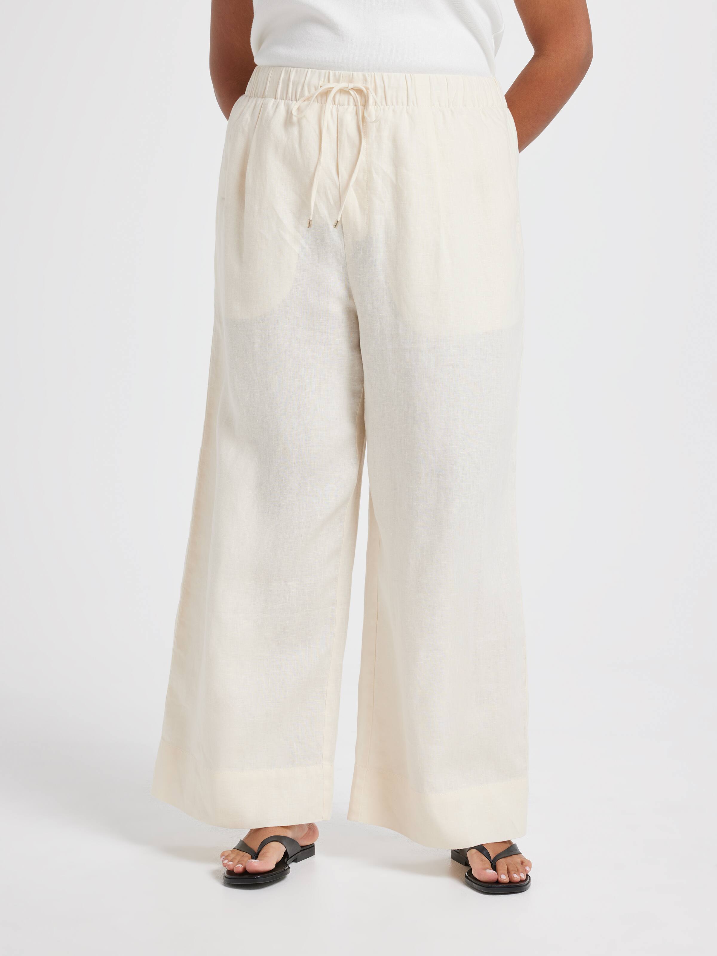 Curve Linen High Rise Wide Leg Ankle