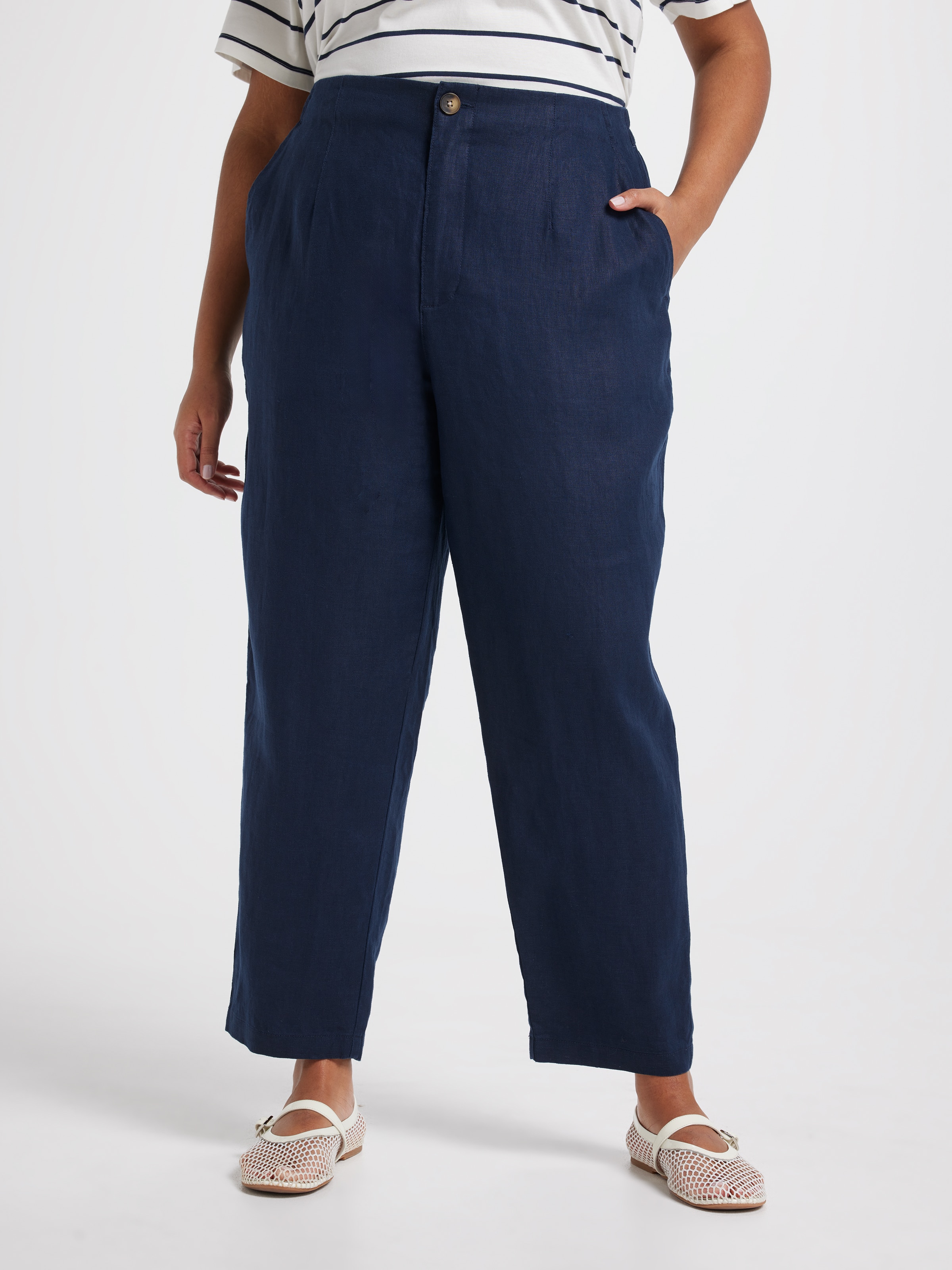 Curve Hepburn High Rise Linen Tapered Pant