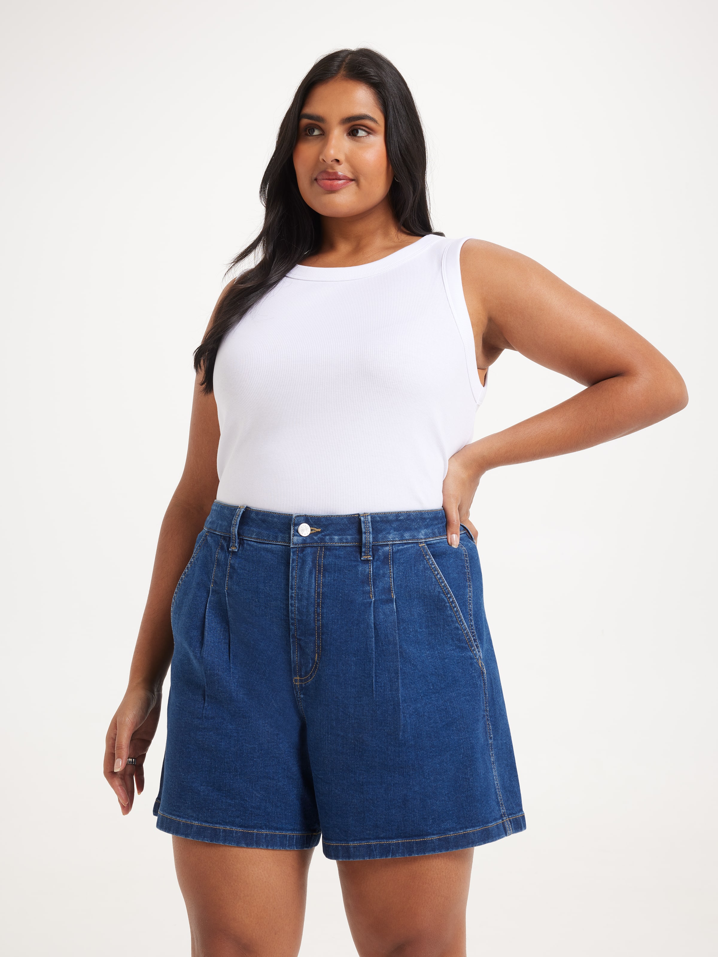 Curve Originals High Rise Pleat Front Short