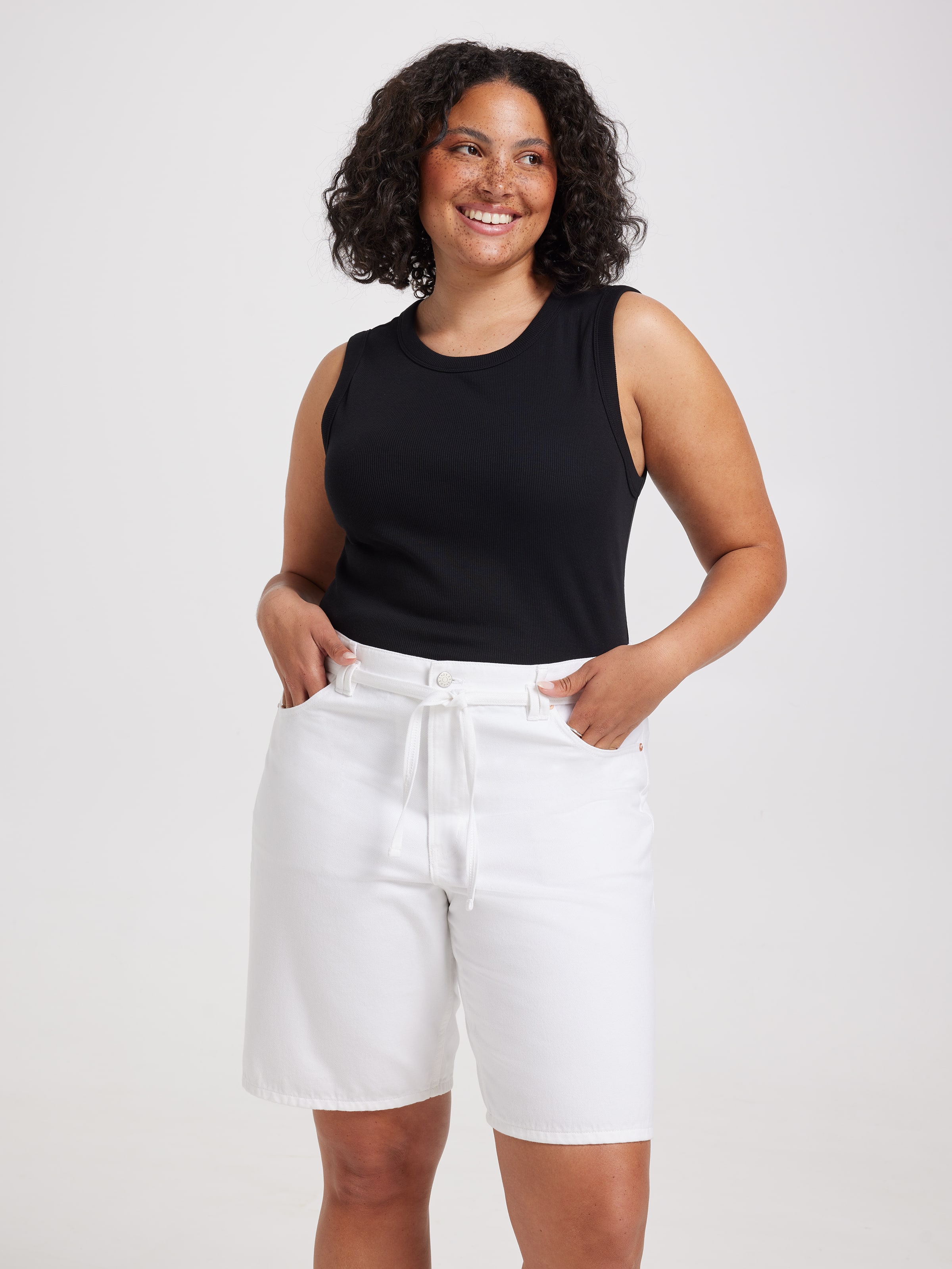 Curve Originals Mid Rise Belted Bermuda Short