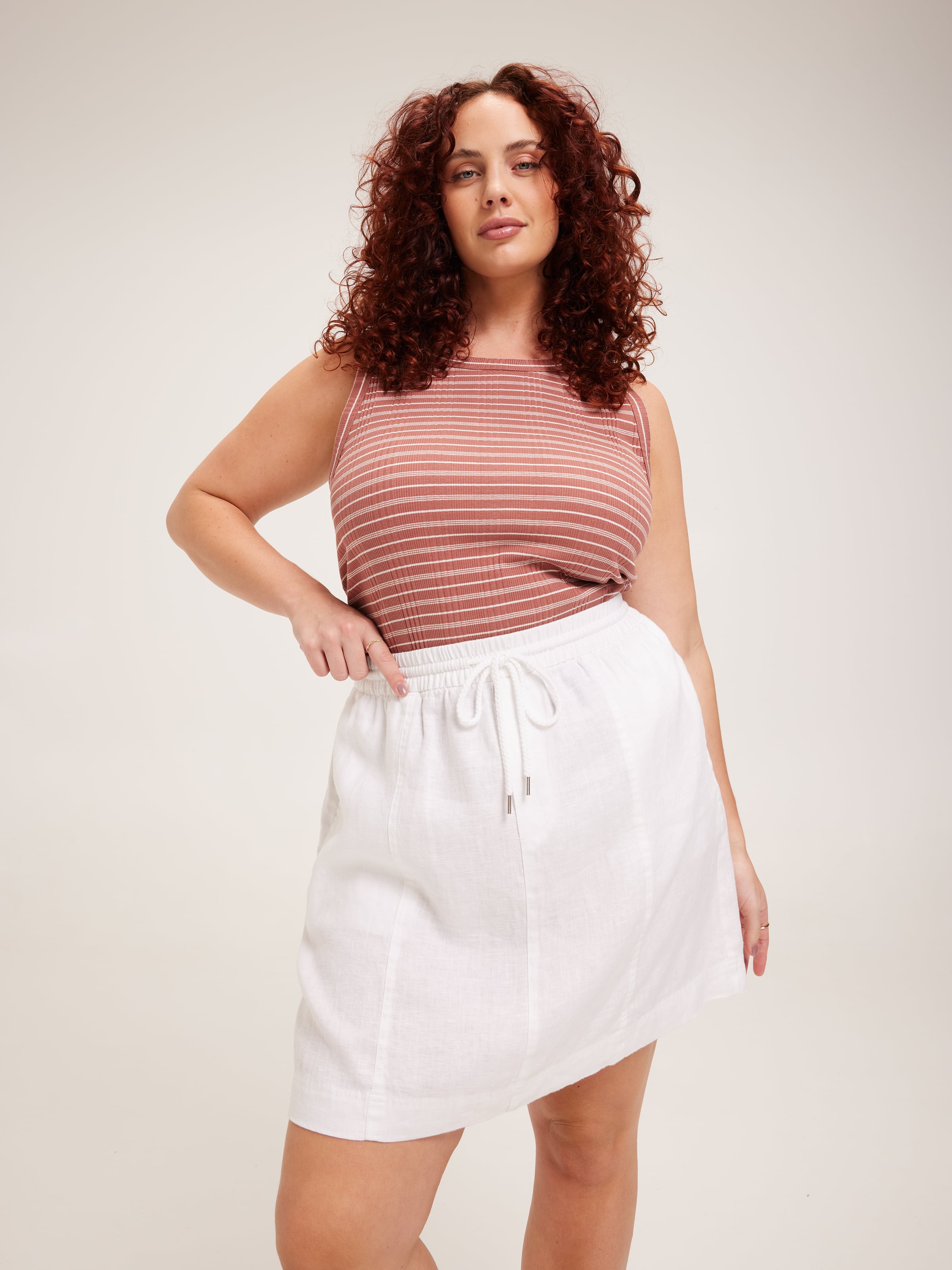 Curve Linen Jog Skirt