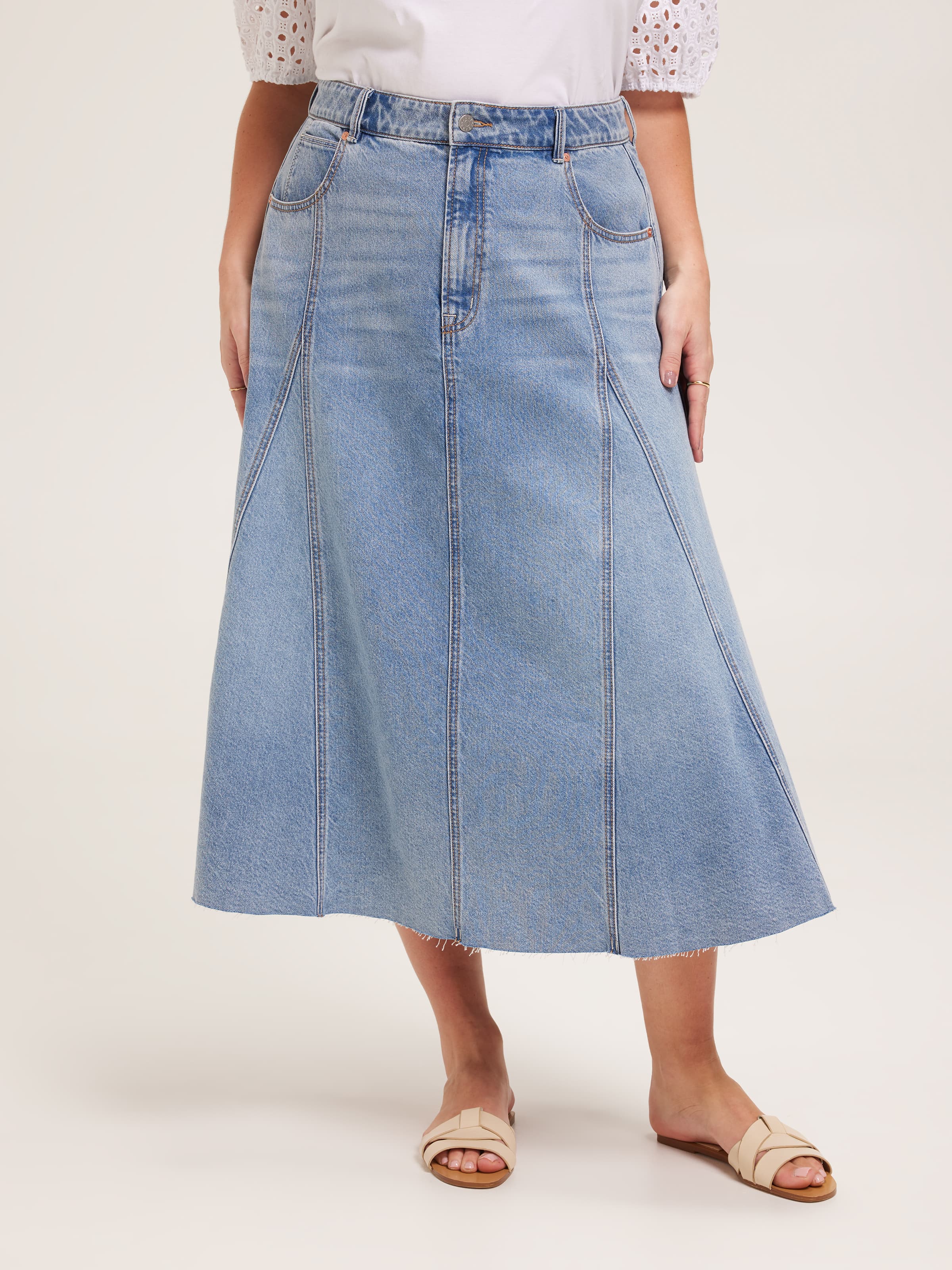 Curve Originals Panelled Midi Skirt