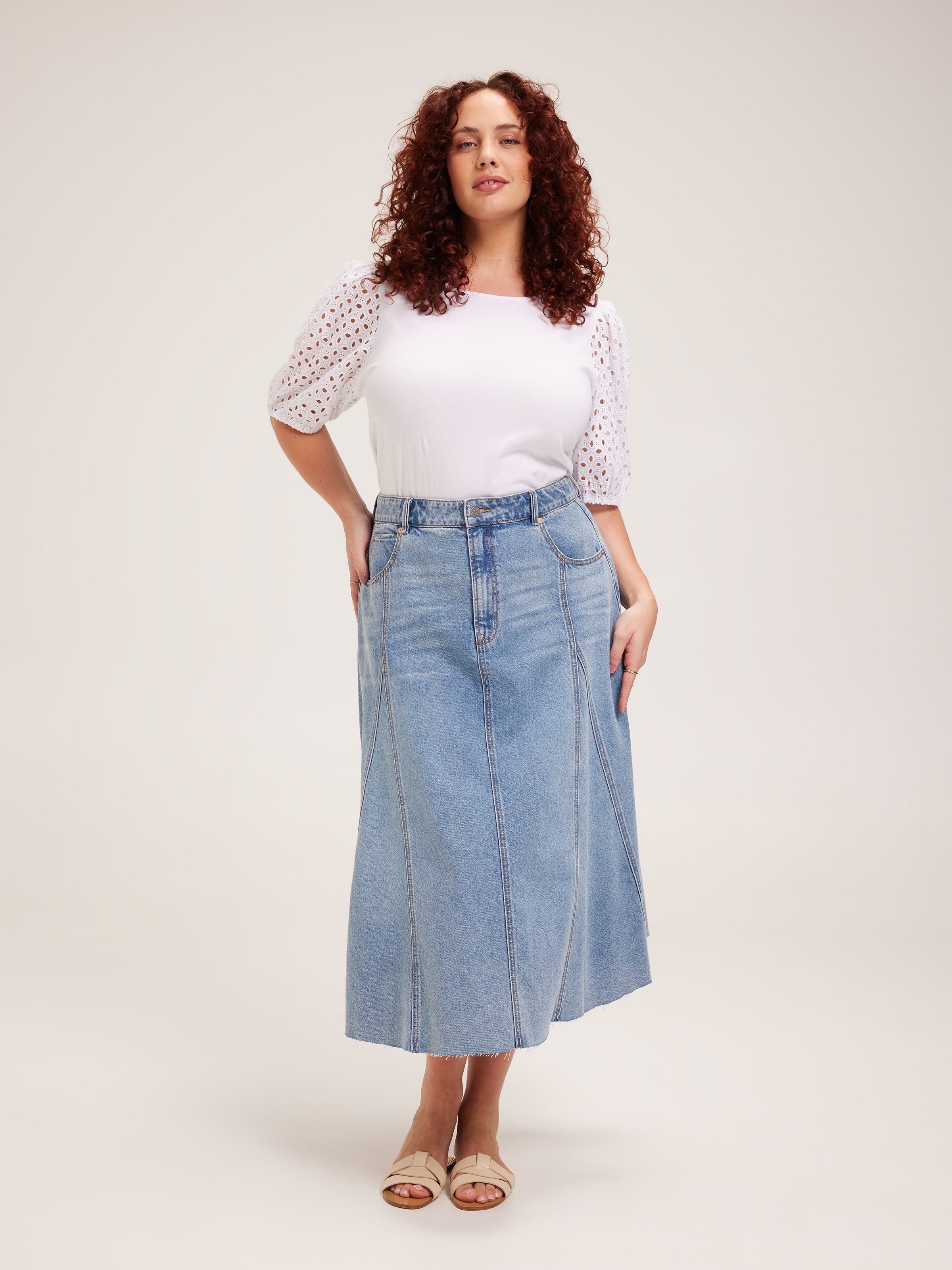 Curve Originals Panelled Midi Skirt