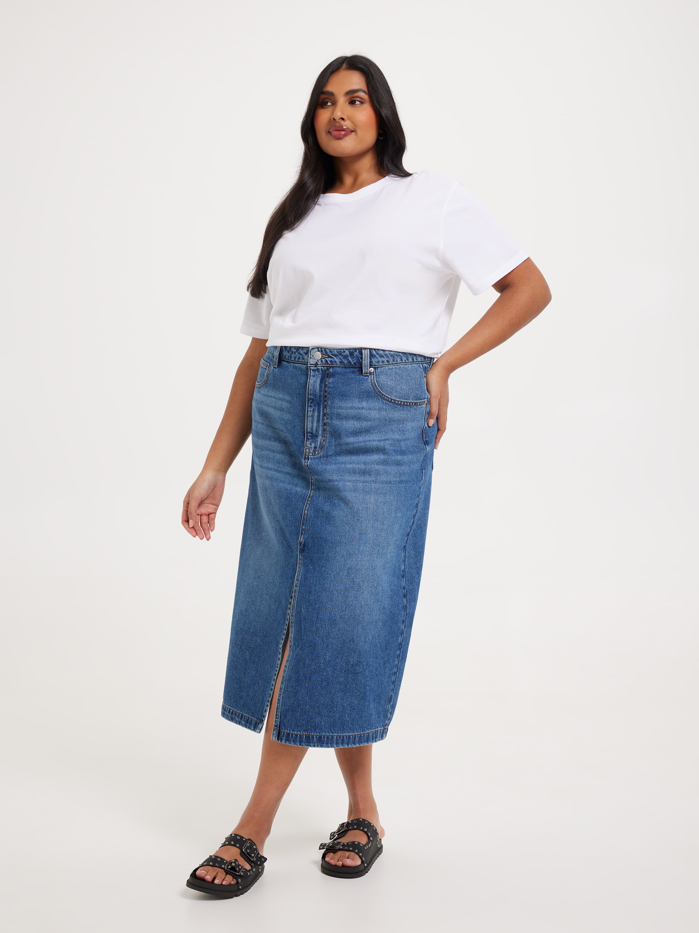 Curve Originals 5 Pocket Midi Skirt
