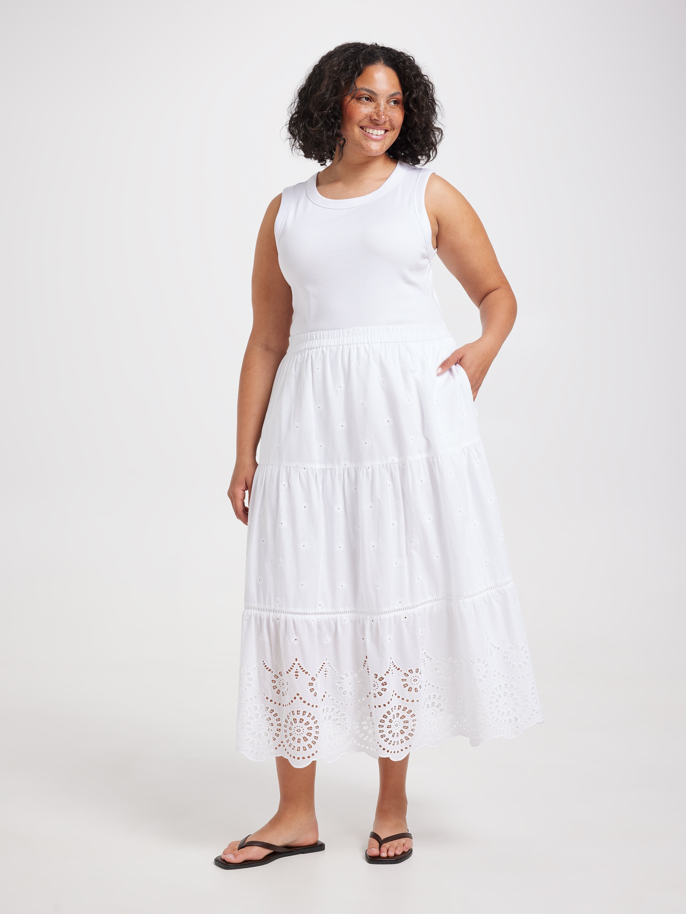 Curve Bella Tiered Skirt