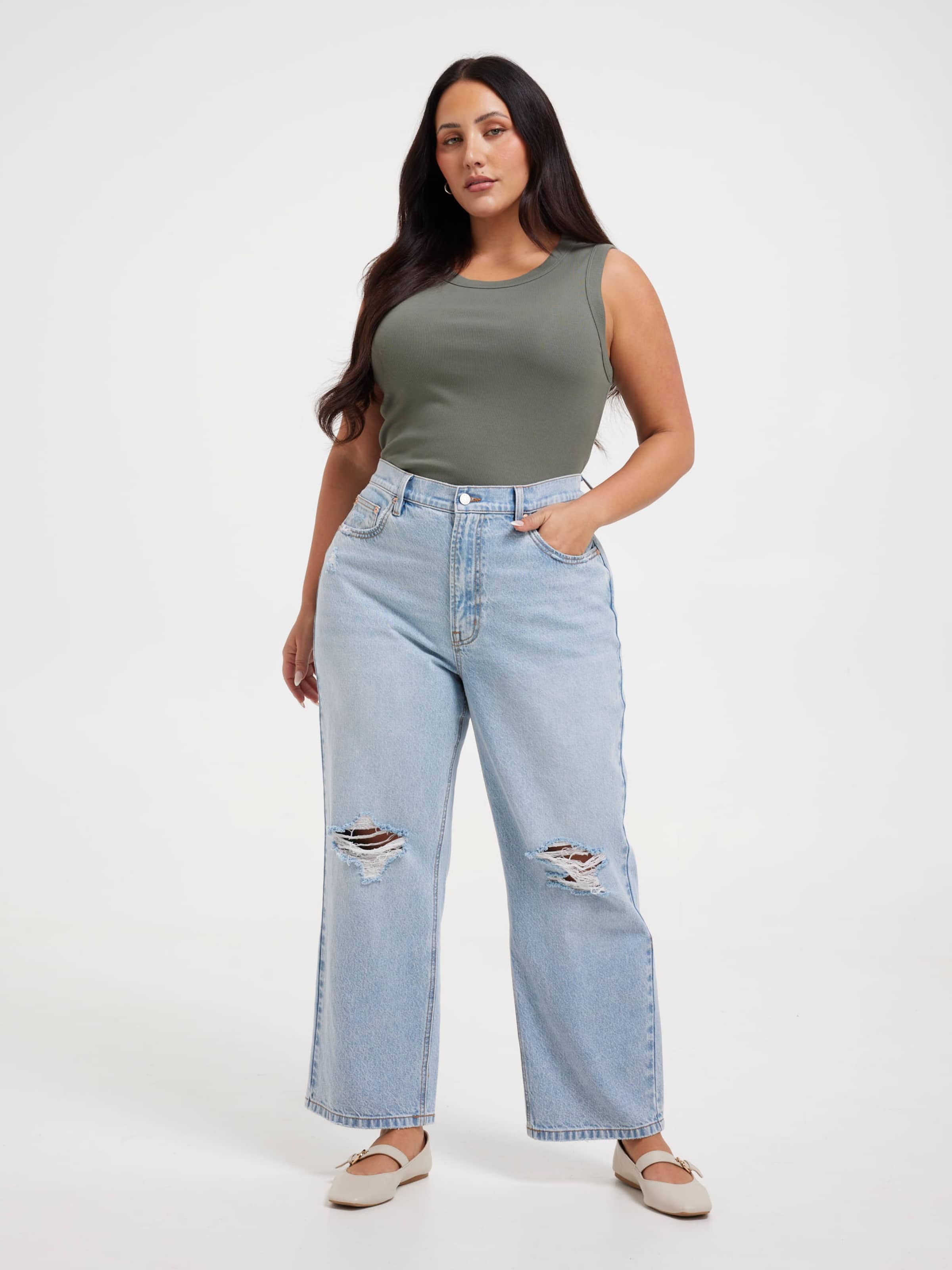 Curve Originals Almost Rigid Straight Jean