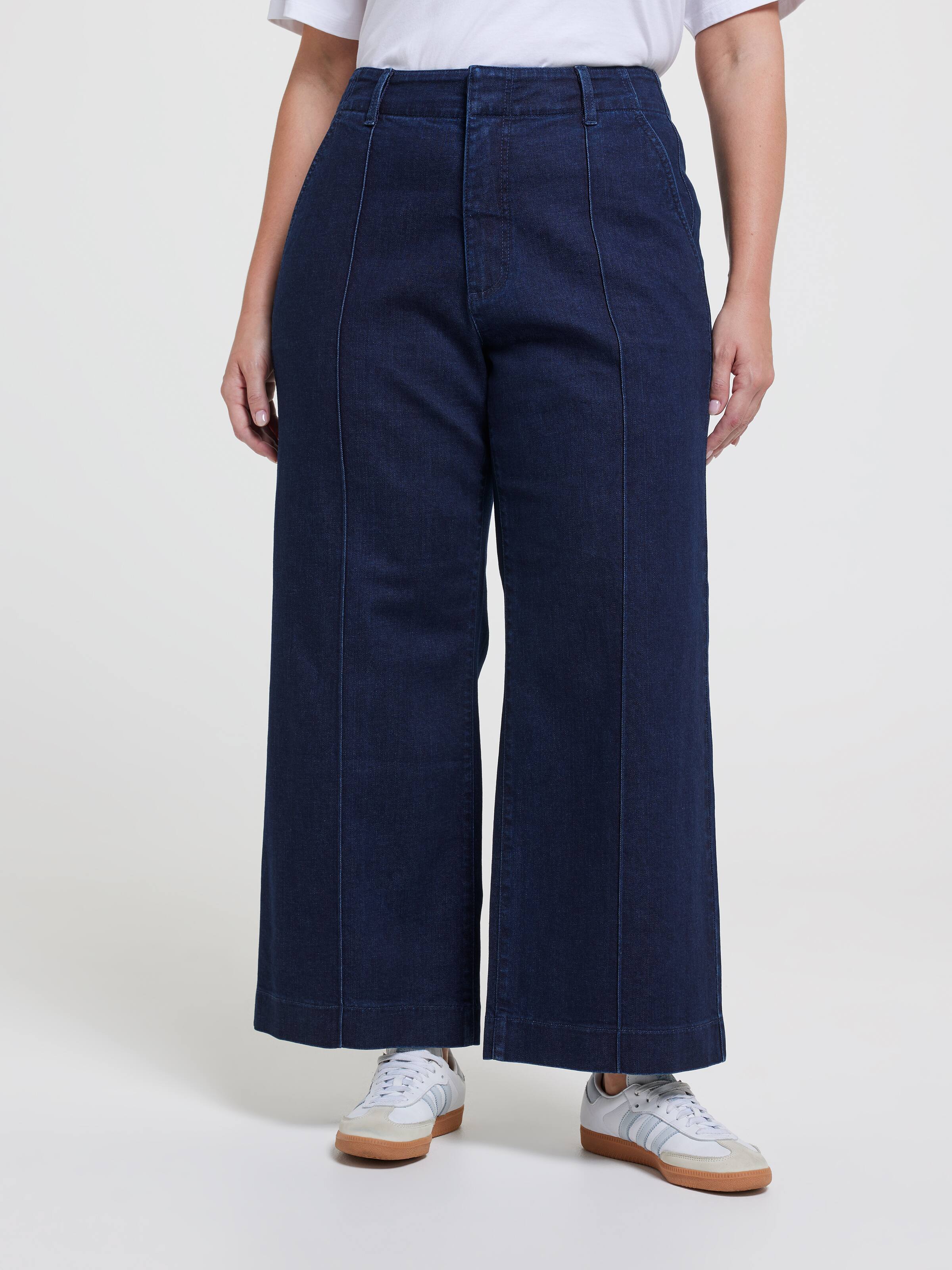 Curve Originals High Rise Pintuck Wide Ankle Jean