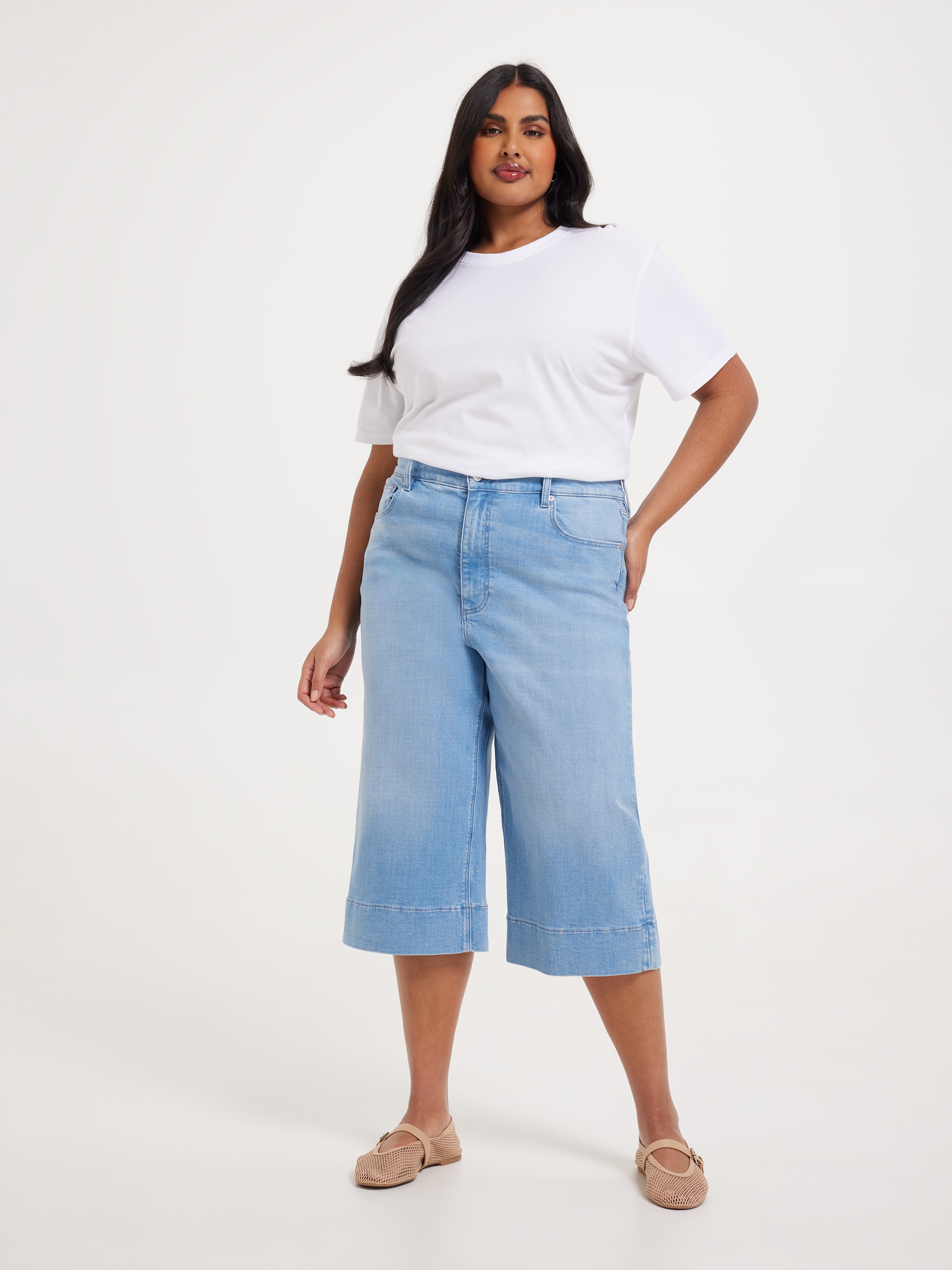 Curve Originals High Rise Wide Leg Capri