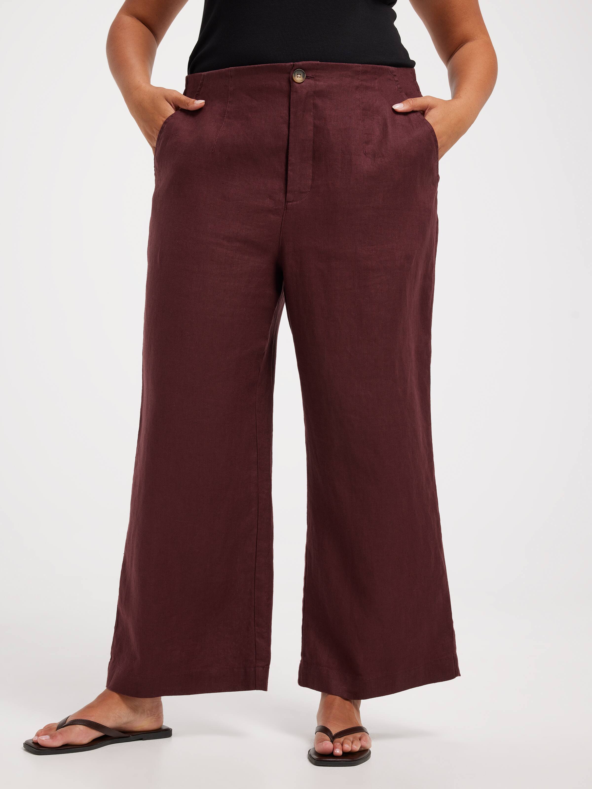 Curve Belmont Linen Wide Ankle Pant