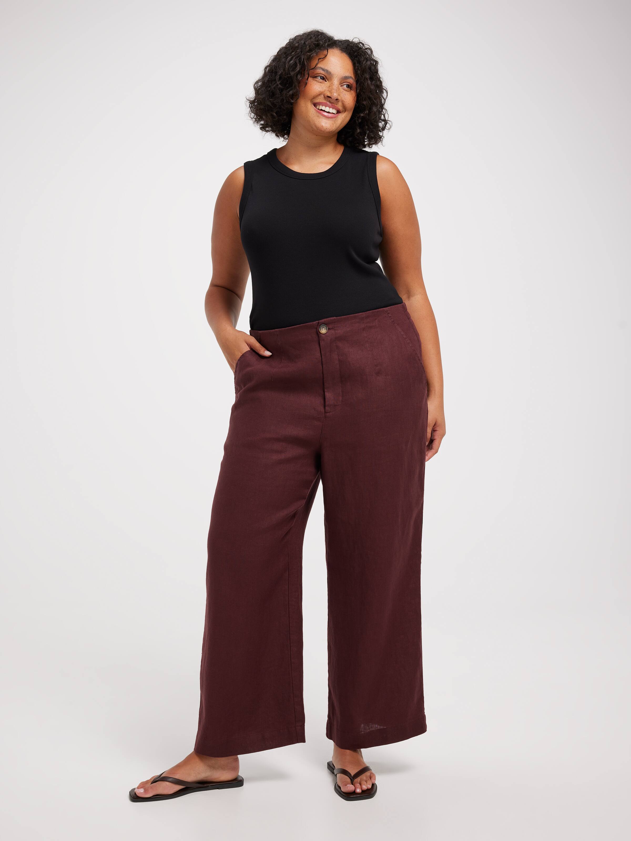Curve Belmont Linen Wide Ankle Pant