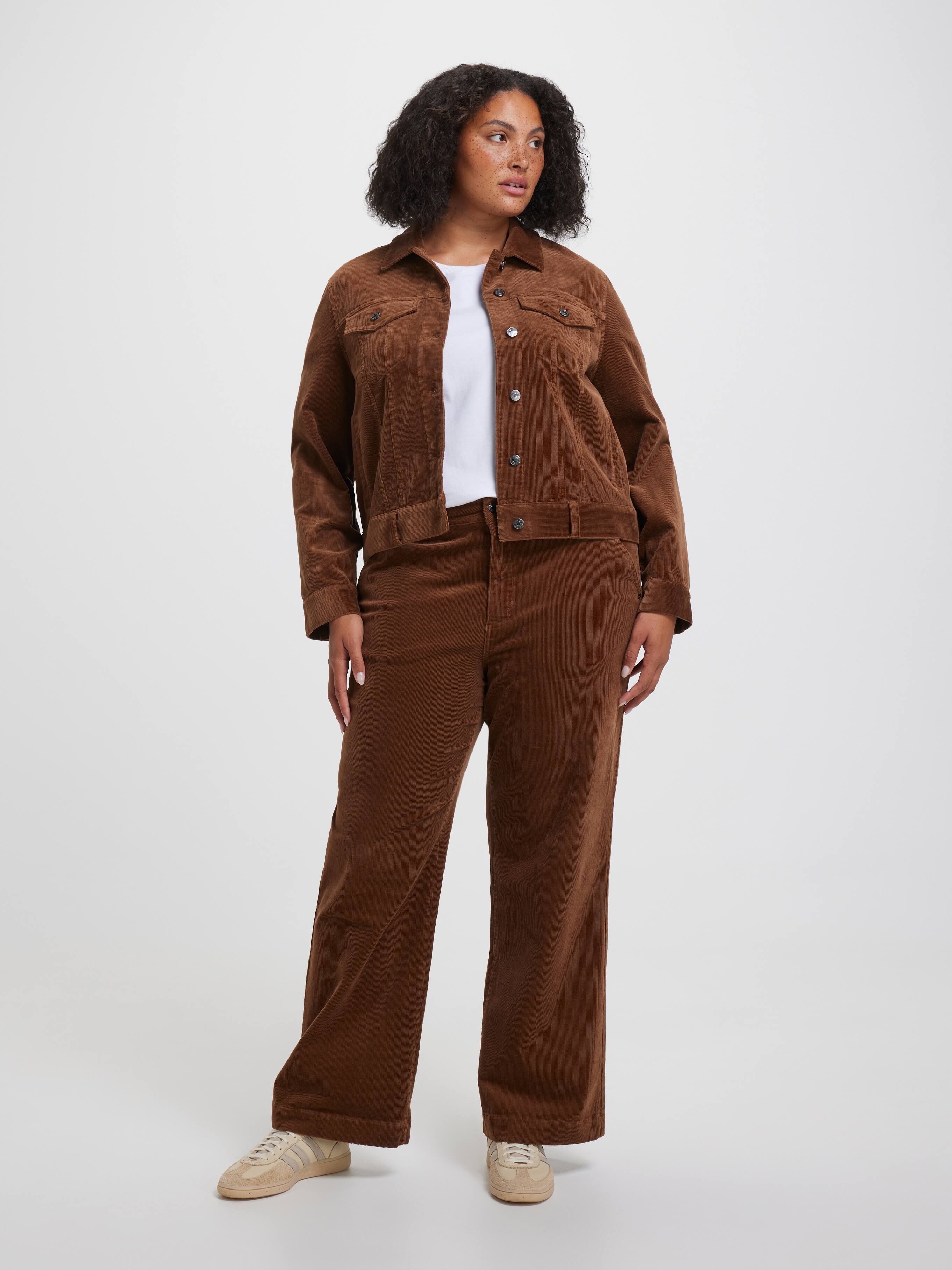Curve Cord High Rise Wide Leg Pocket Trouser