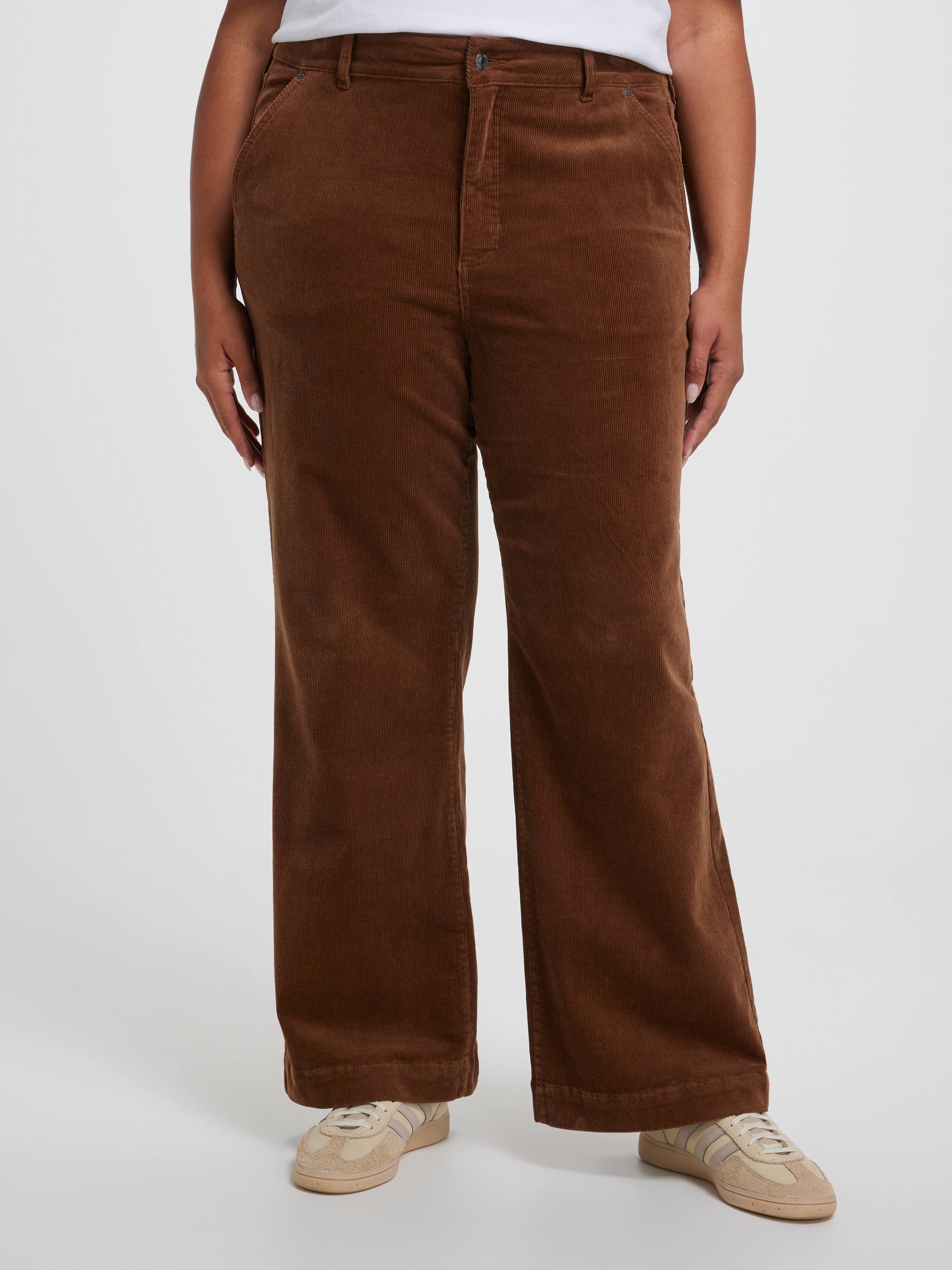 Curve Cord High Rise Wide Leg Pocket Trouser