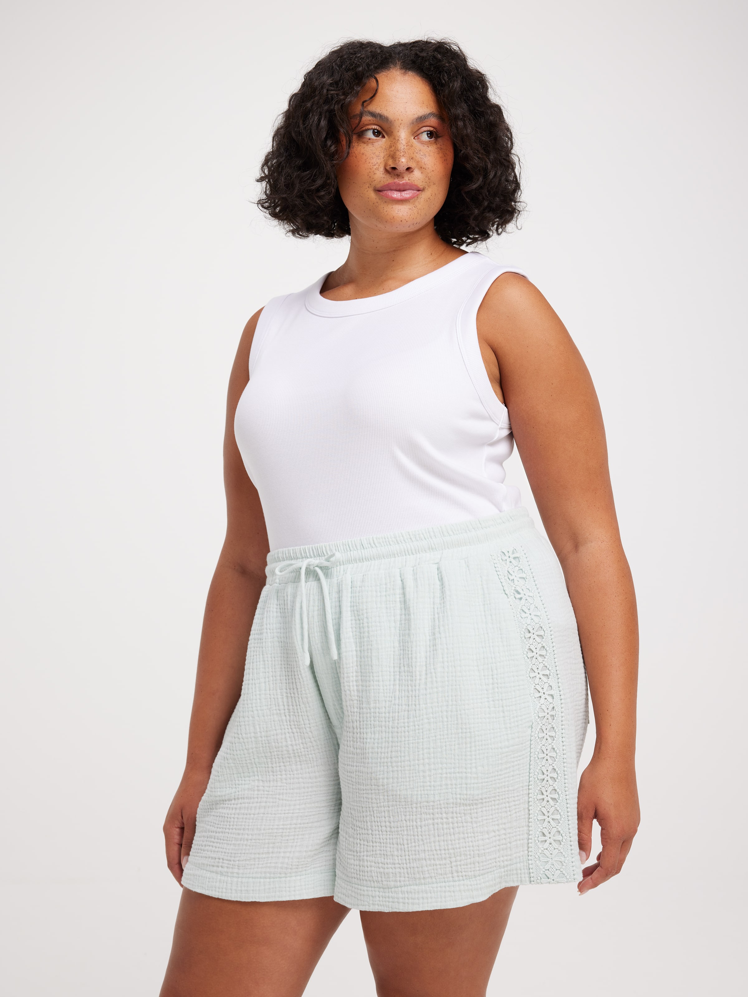 Curve Cheese Cloth Resort Shorts