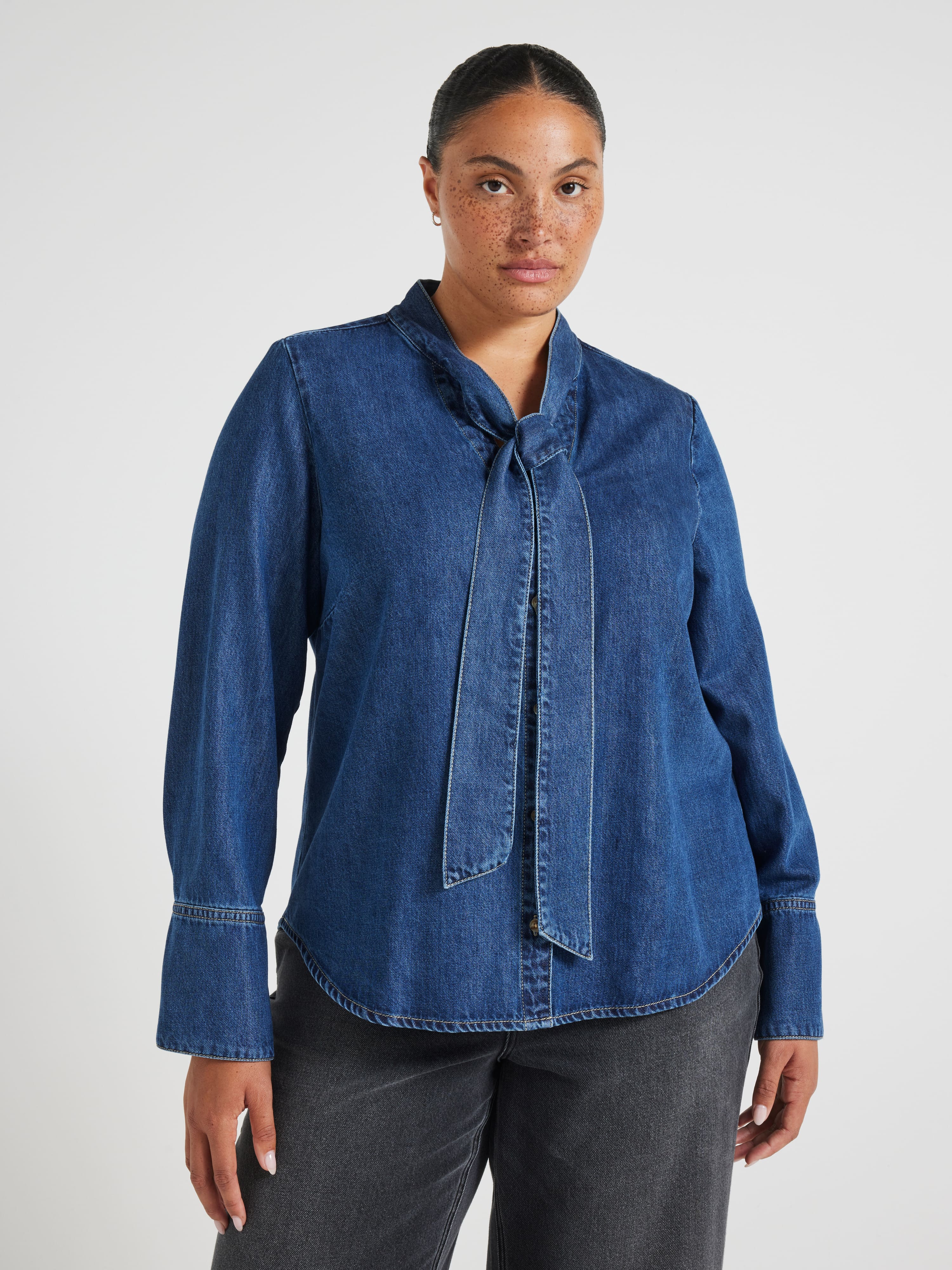 Curve Rinna Bow Blouse