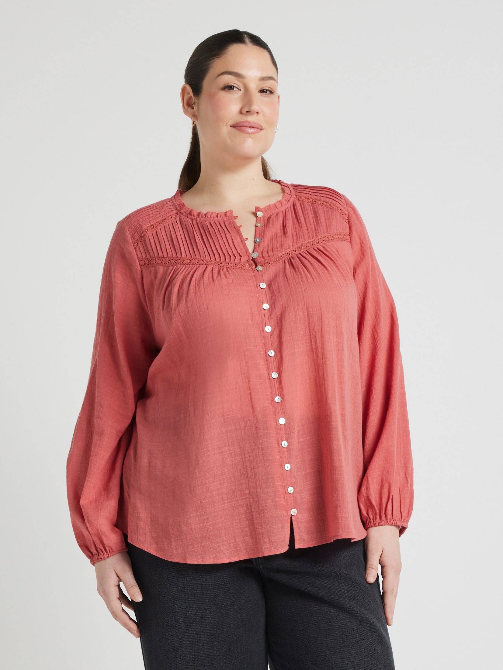 Curve Olivia Pintuck Blouse