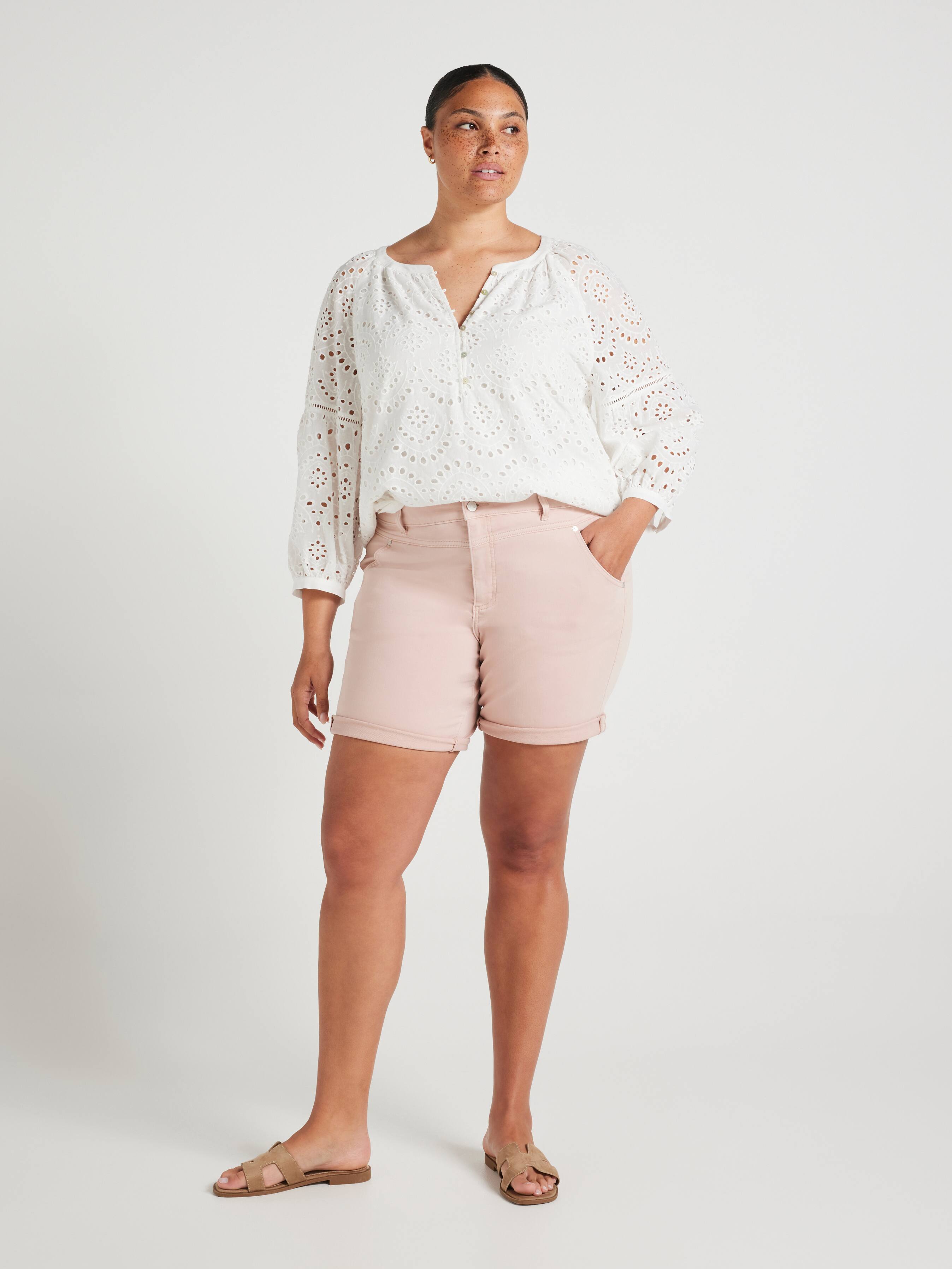 Curve Mia Textured 3/4 Sleeve Blouse