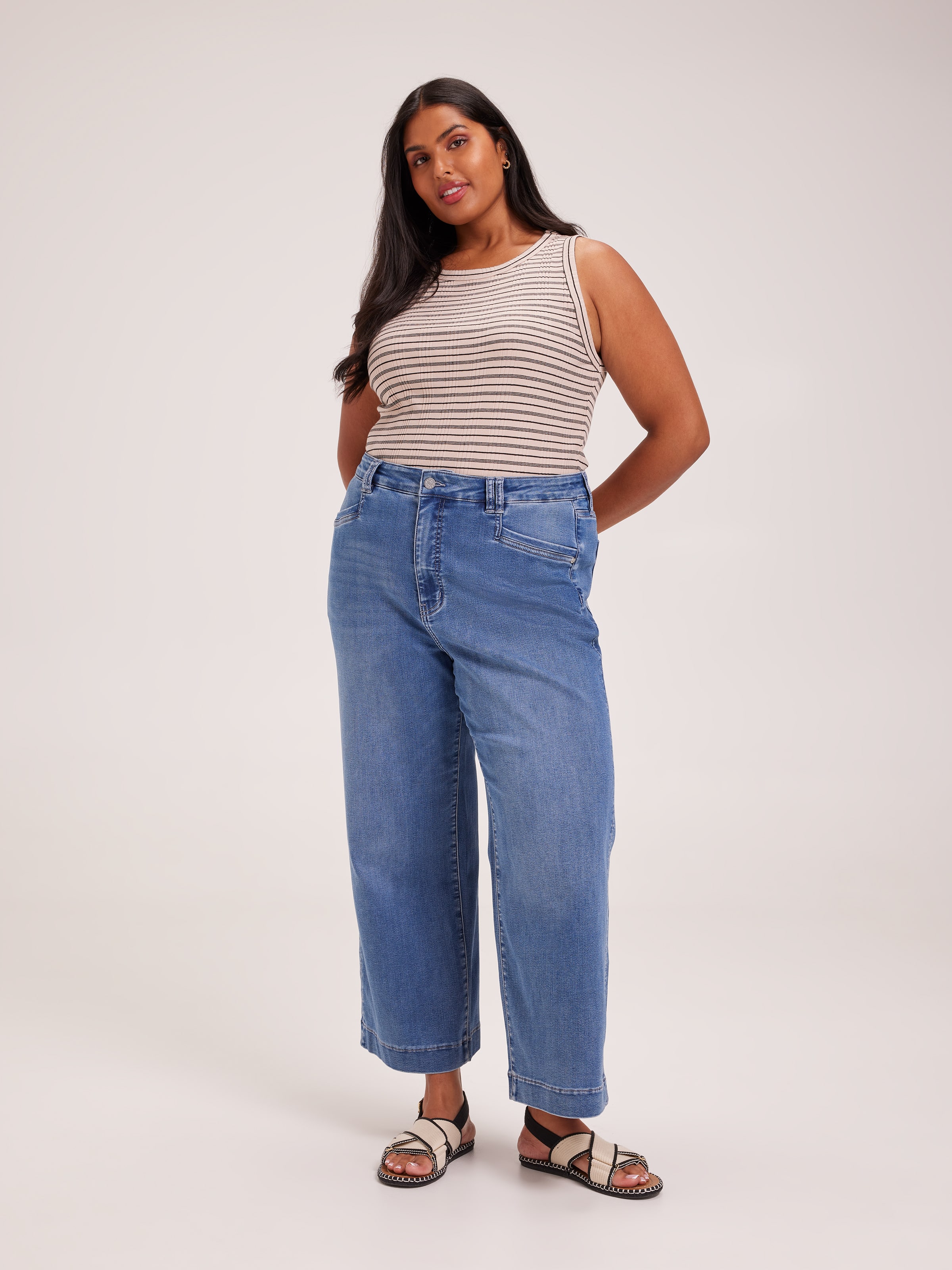 Curve Kendall High Neck Varigated Rib Tank