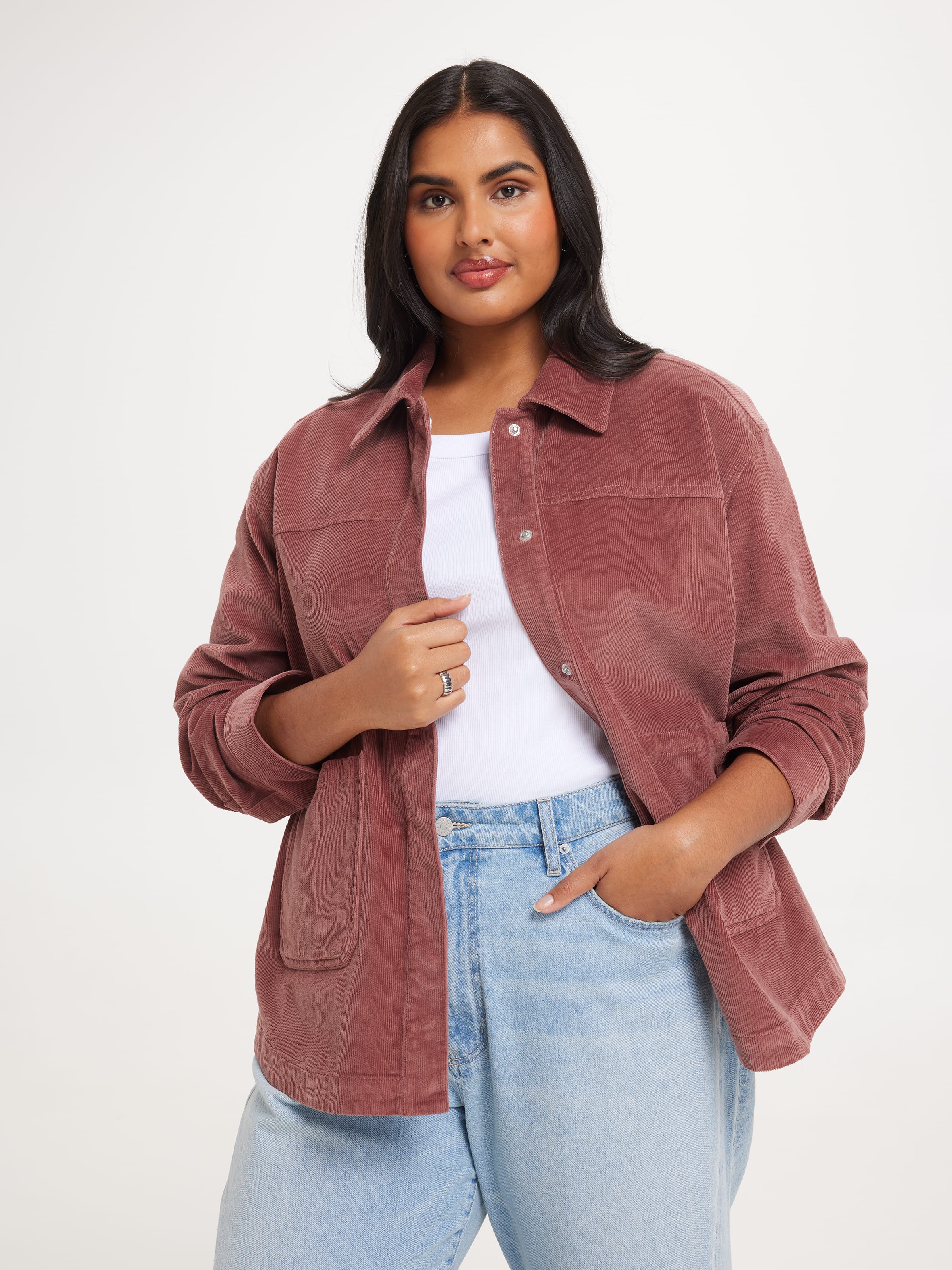Curve Cord Shacket